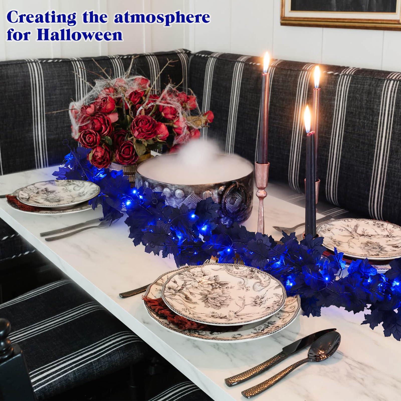 Foto 4 | Garland Recutms Halloween Fall Arce Con Luces De 1,8 M, 2 Unidades, Azul - Venta Internacional.