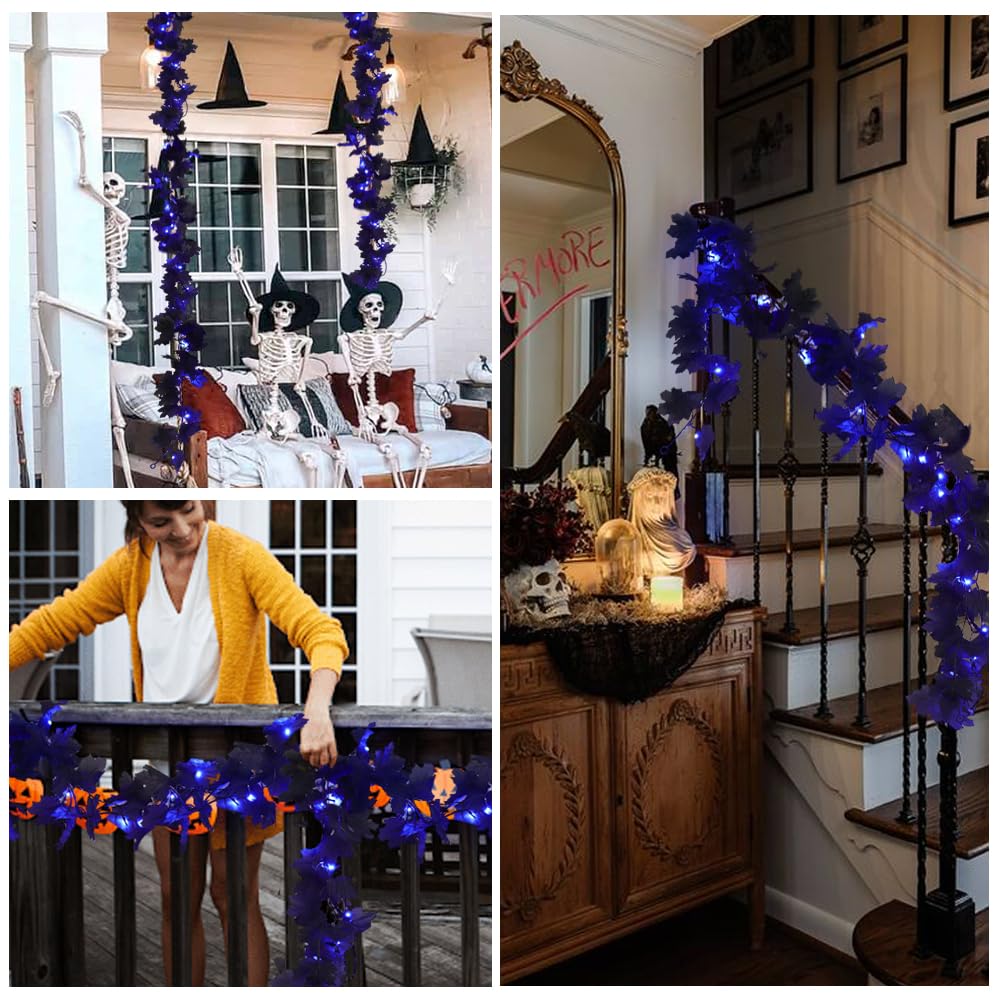 Foto 5 | Garland Recutms Halloween Fall Arce Con Luces De 1,8 M, 2 Unidades, Azul - Venta Internacional.