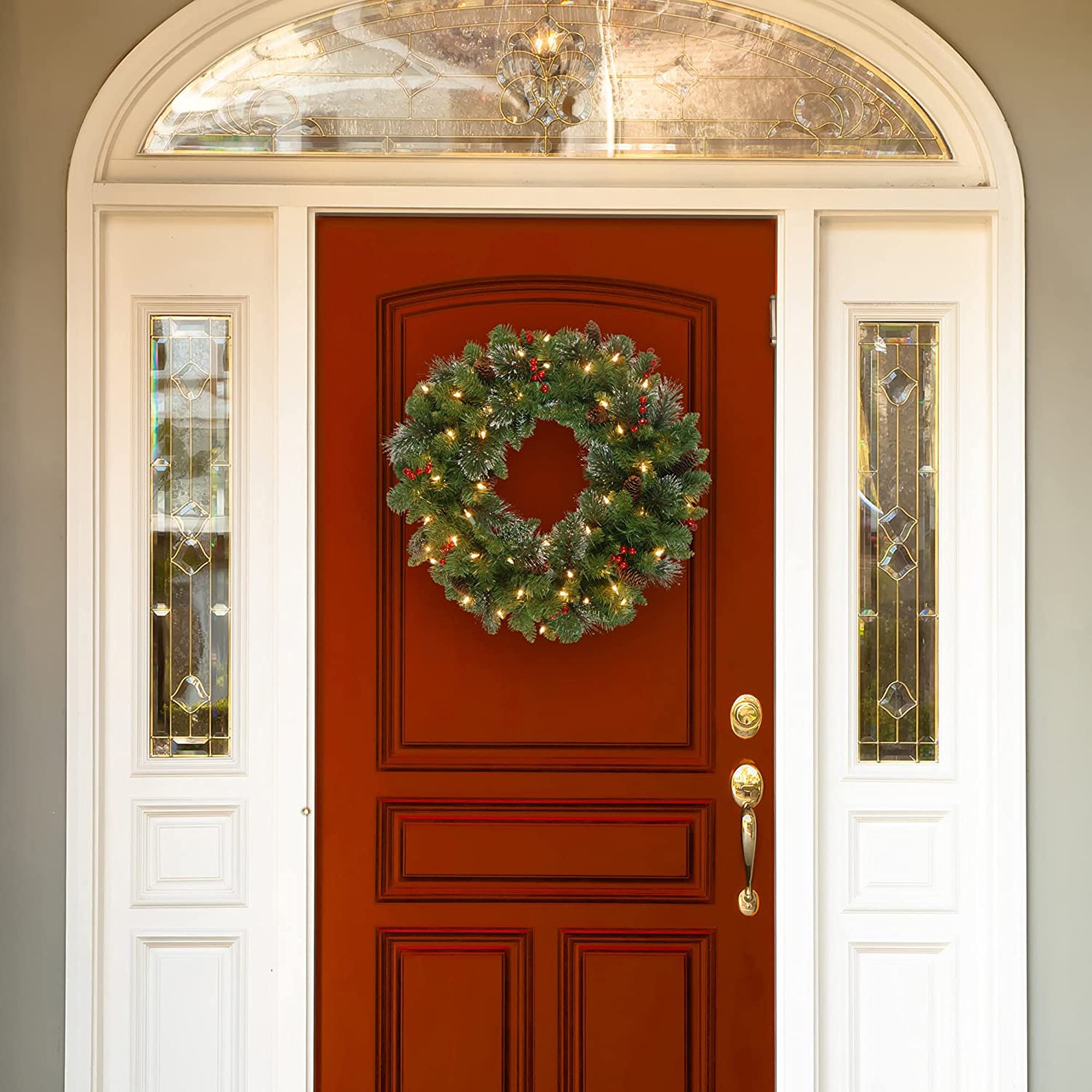 Foto 2 | Corona De Navidad De National Tree Company Crestwood, Abeto, 30 Cm - Venta Internacional.
