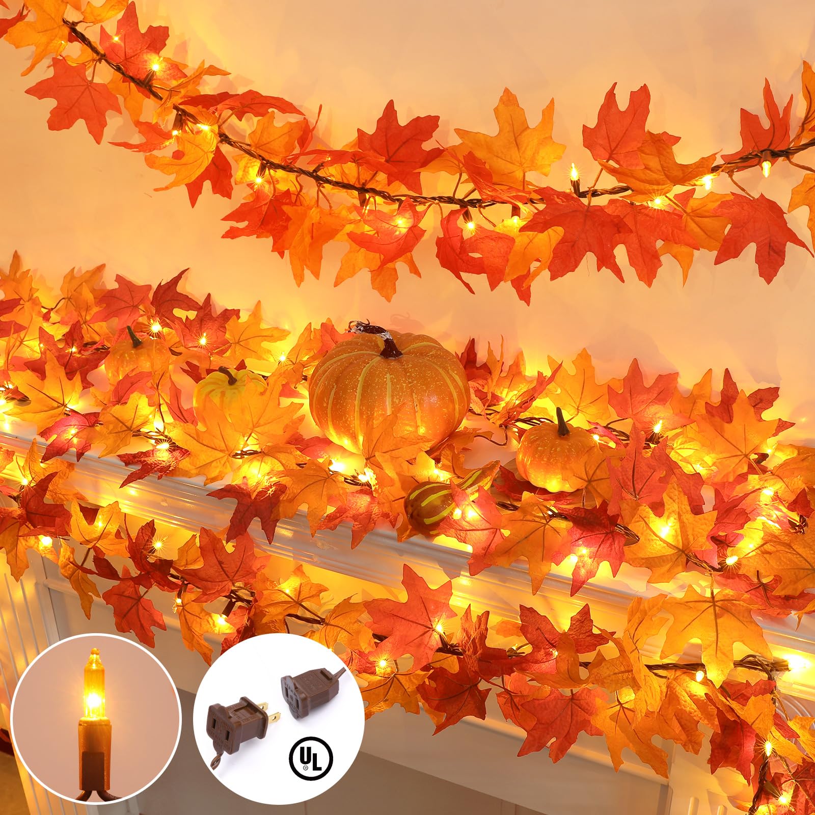 Foto 3 pulgar | Guirnalda De Otoño Ocato Para Decoración De Otoño Con Luces De 3,3 M Para Acción De Gracias - Venta Internacional.