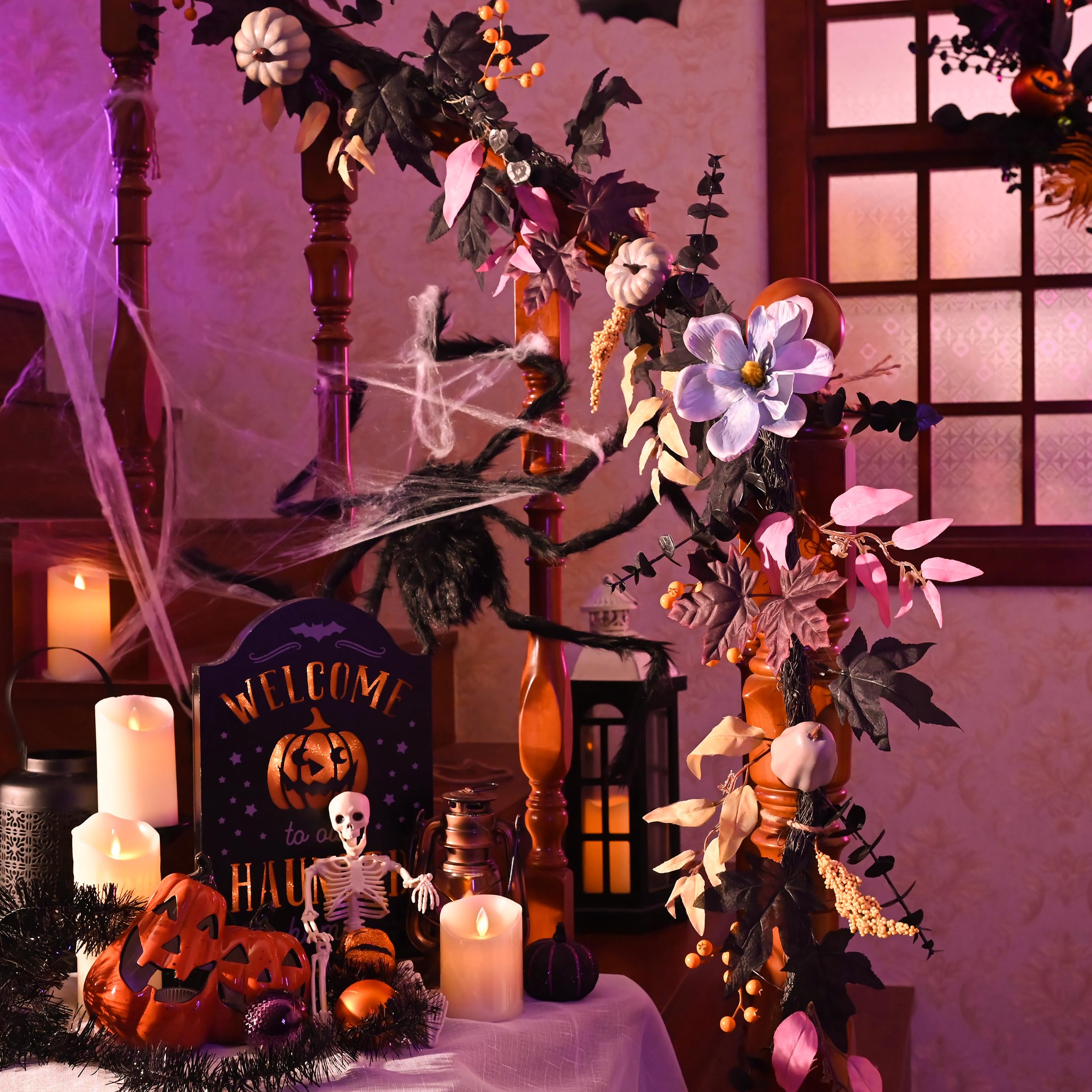 Foto 4 pulgar | Calabaza Garland Valery Madelyn, Flor De Seda Para Halloween, 6 Pies - Venta Internacional.