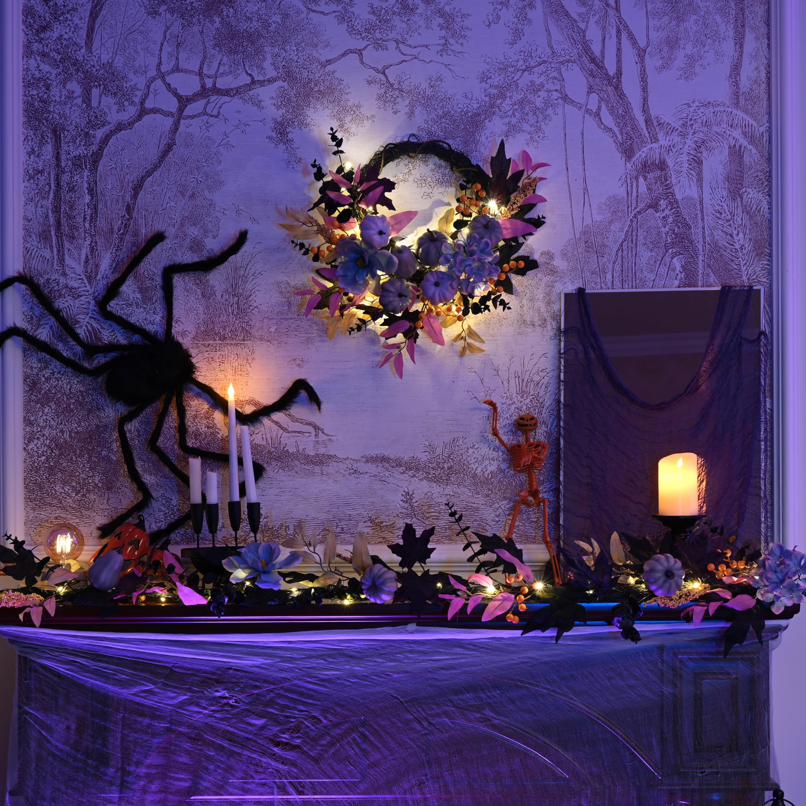 Foto 5 pulgar | Calabaza Garland Valery Madelyn, Flor De Seda Para Halloween, 6 Pies - Venta Internacional.
