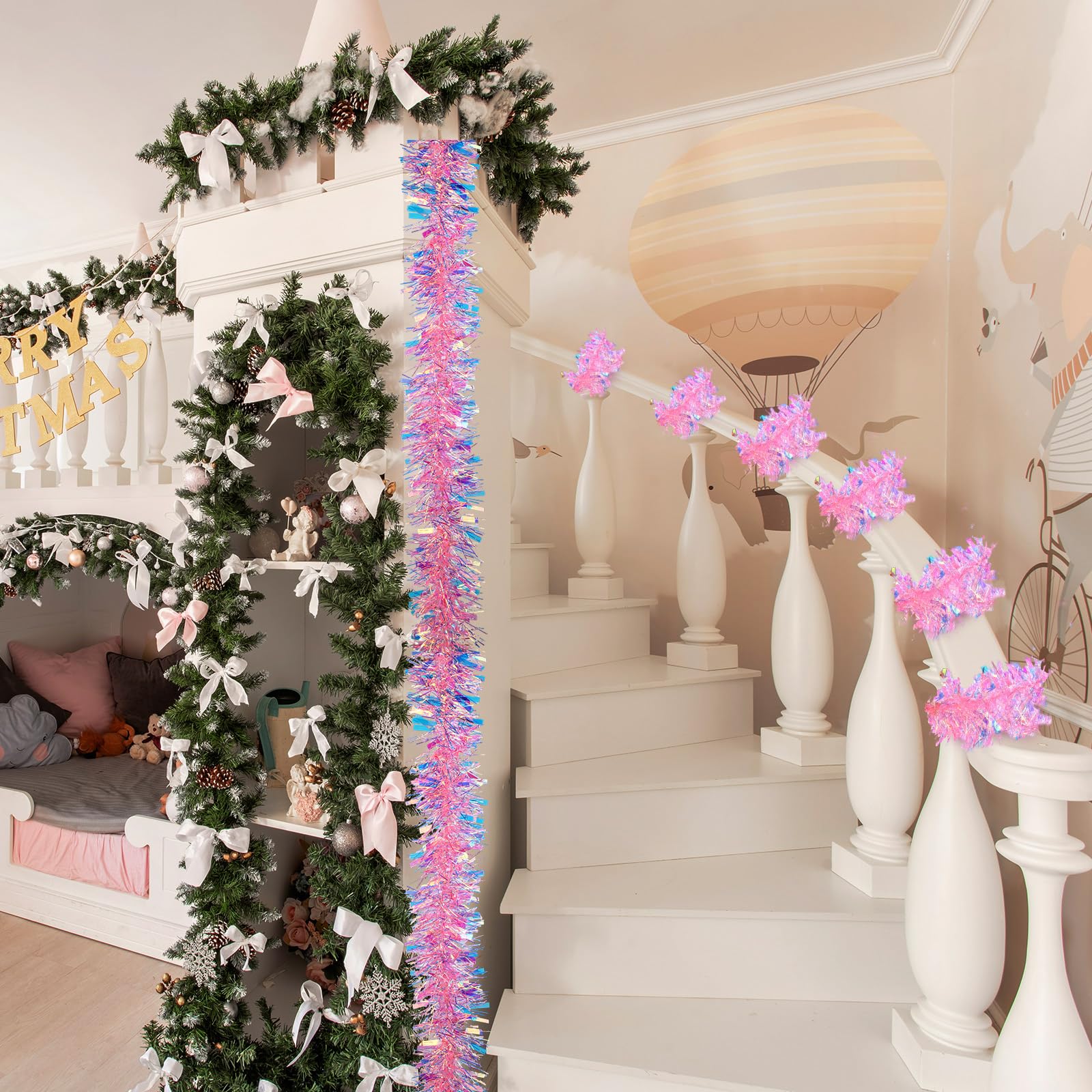Foto 3 | Guirnalda Con Diseño De Árbol De Navidad, Diseño Kingdder, Preiluminada, Con Luces, 5 M - Venta Internacional.
