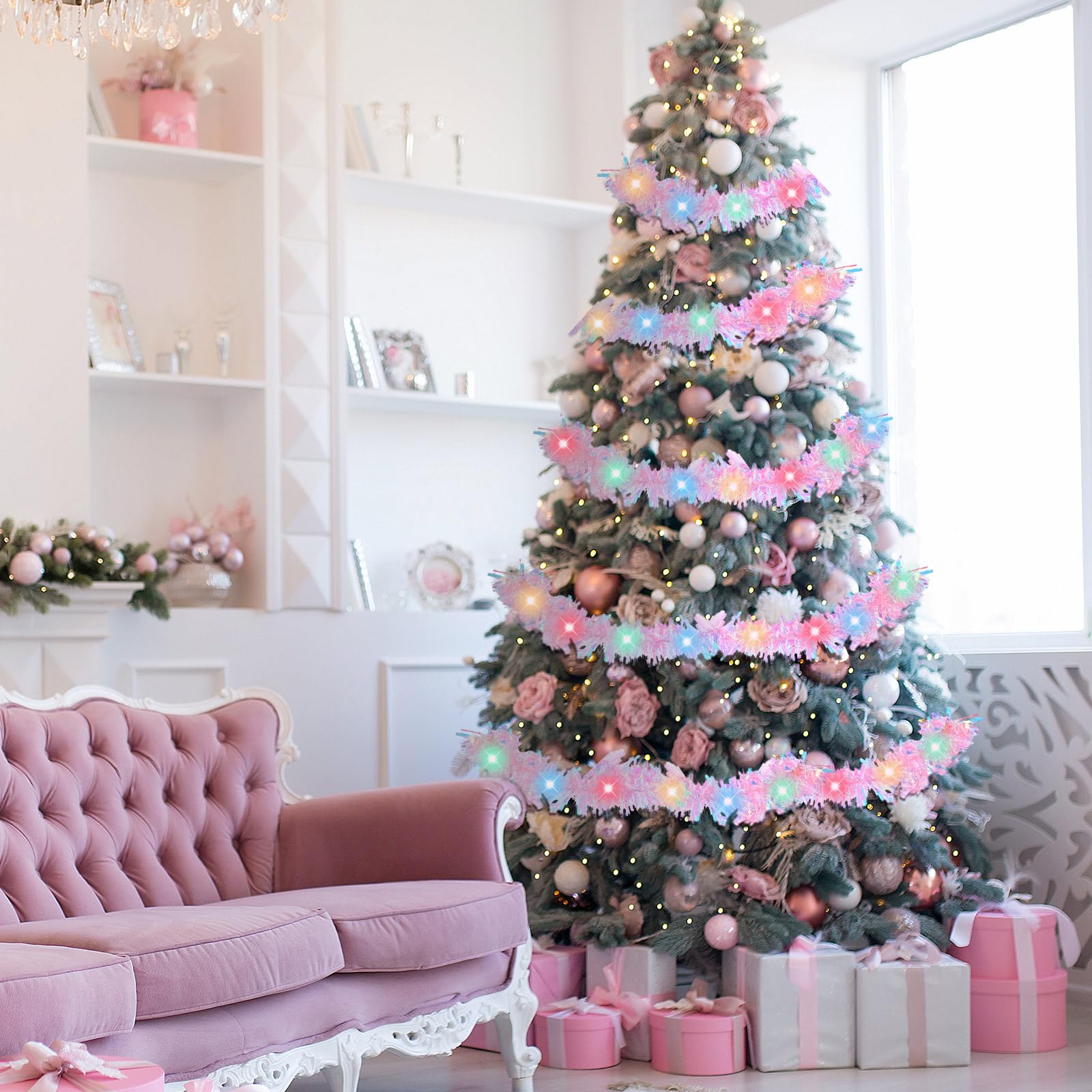 Foto 4 | Guirnalda Con Diseño De Árbol De Navidad, Diseño Kingdder, Preiluminada, Con Luces, 5 M - Venta Internacional.
