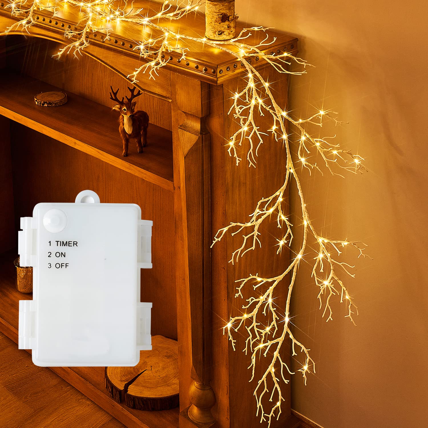 Foto 1 | Guirnalda De Luces Led, Color Blanco, Con Temporizador, 120 Guirnaldas De Luces Led - Venta Internacional.