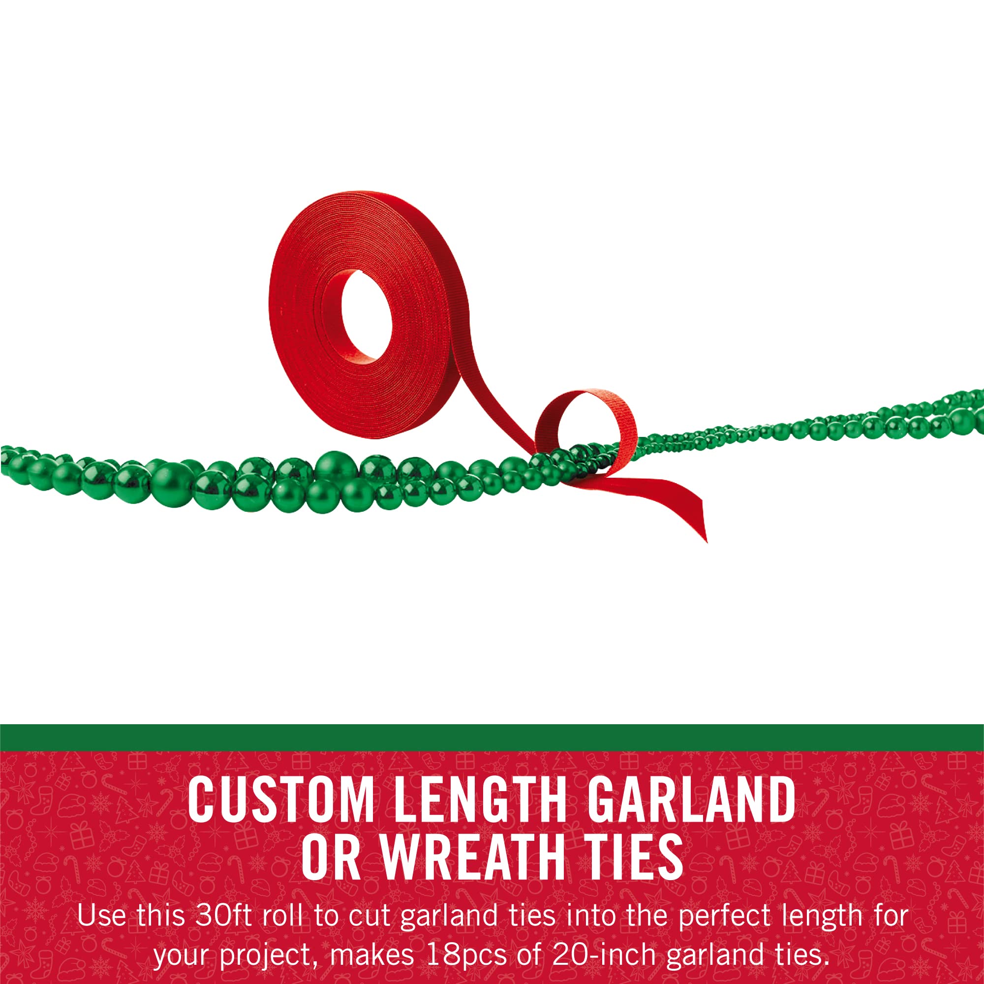 Foto 4 pulgar | Corbatas Con Forma De Guirnalda Marca Velcro Holiday, Rollo De 30 Pies, Rojas - Venta Internacional.