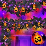 Guirnalda De Halloween Turnmeon 3d Con Forma De Calabaza Con Temporizador De 13 Pies Y 40 Led - Venta Internacional.