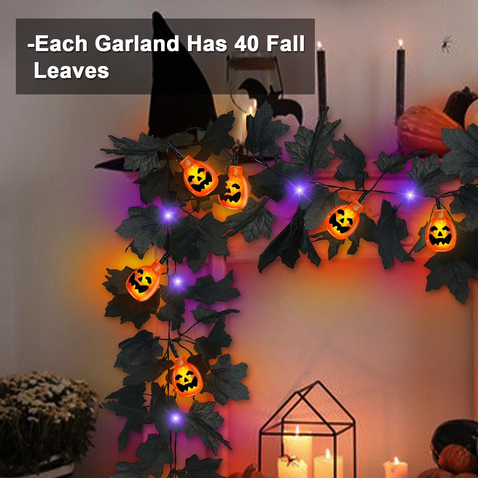 Foto 5 pulgar | Guirnalda De Halloween Turnmeon 3d Con Forma De Calabaza Con Temporizador De 13 Pies Y 40 Led - Venta Internacional.