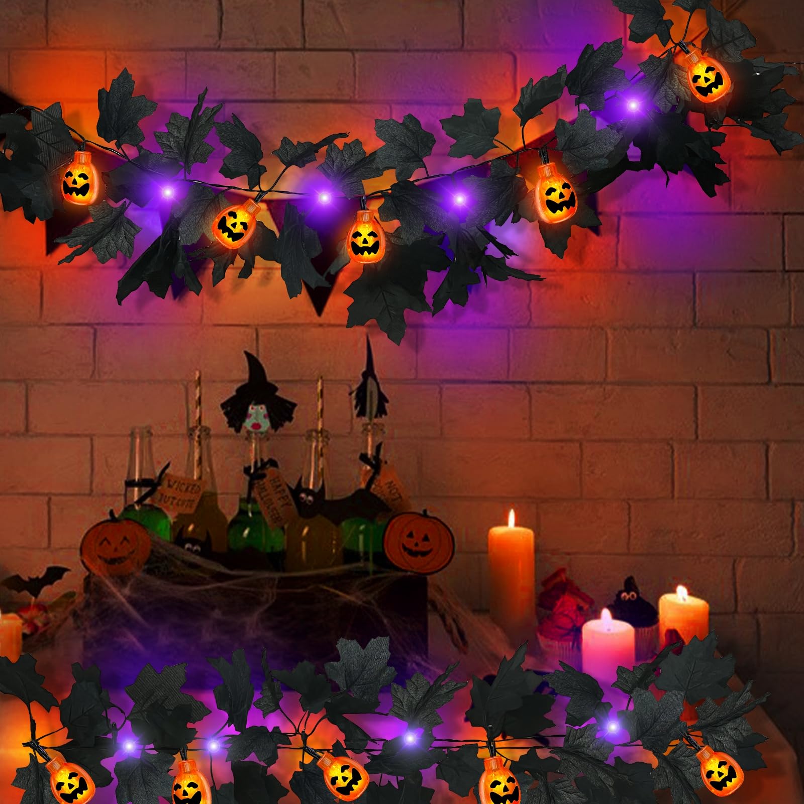 Foto 6 pulgar | Guirnalda De Halloween Turnmeon 3d Con Forma De Calabaza Con Temporizador De 13 Pies Y 40 Led - Venta Internacional.