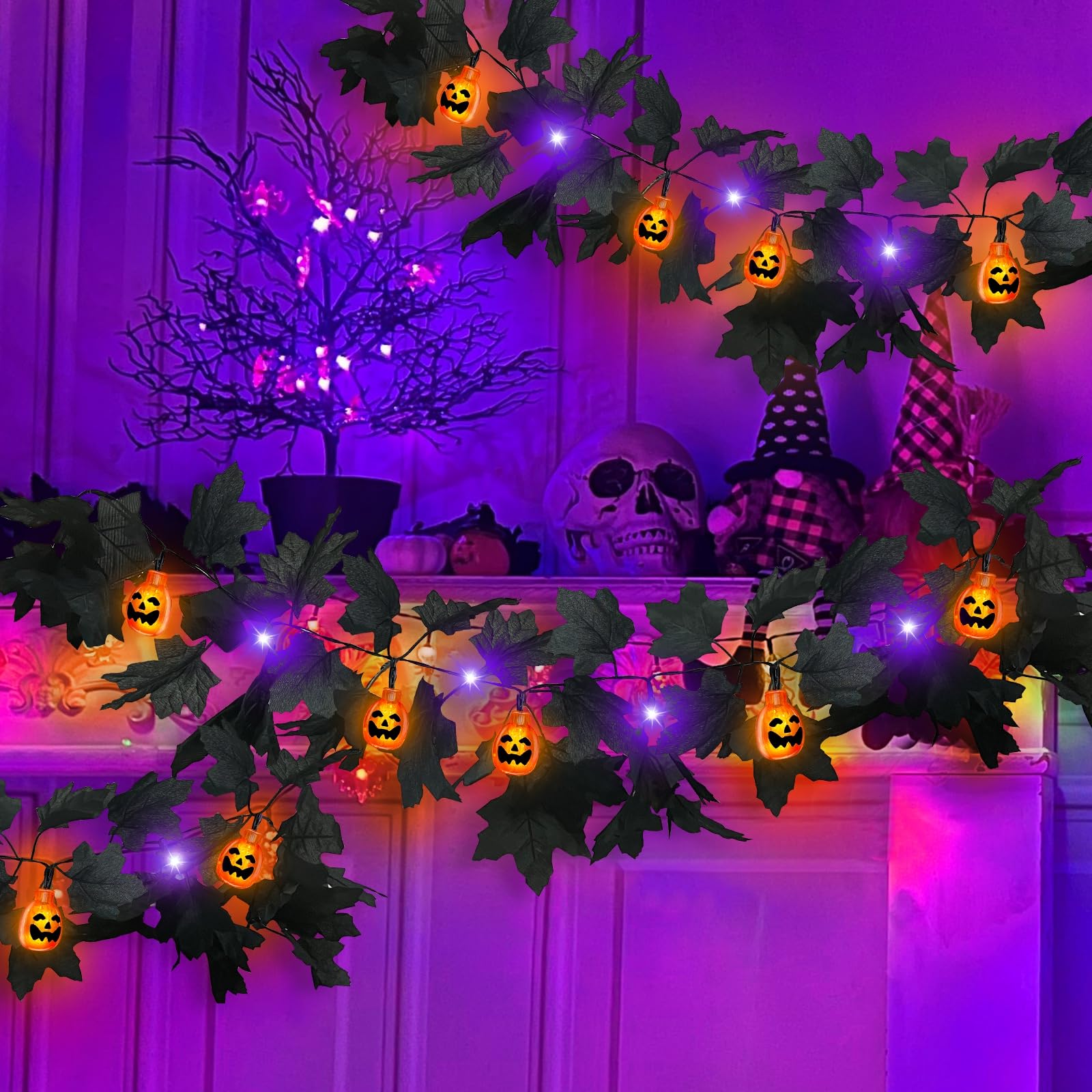 Foto 8 pulgar | Guirnalda De Halloween Turnmeon 3d Con Forma De Calabaza Con Temporizador De 13 Pies Y 40 Led - Venta Internacional.