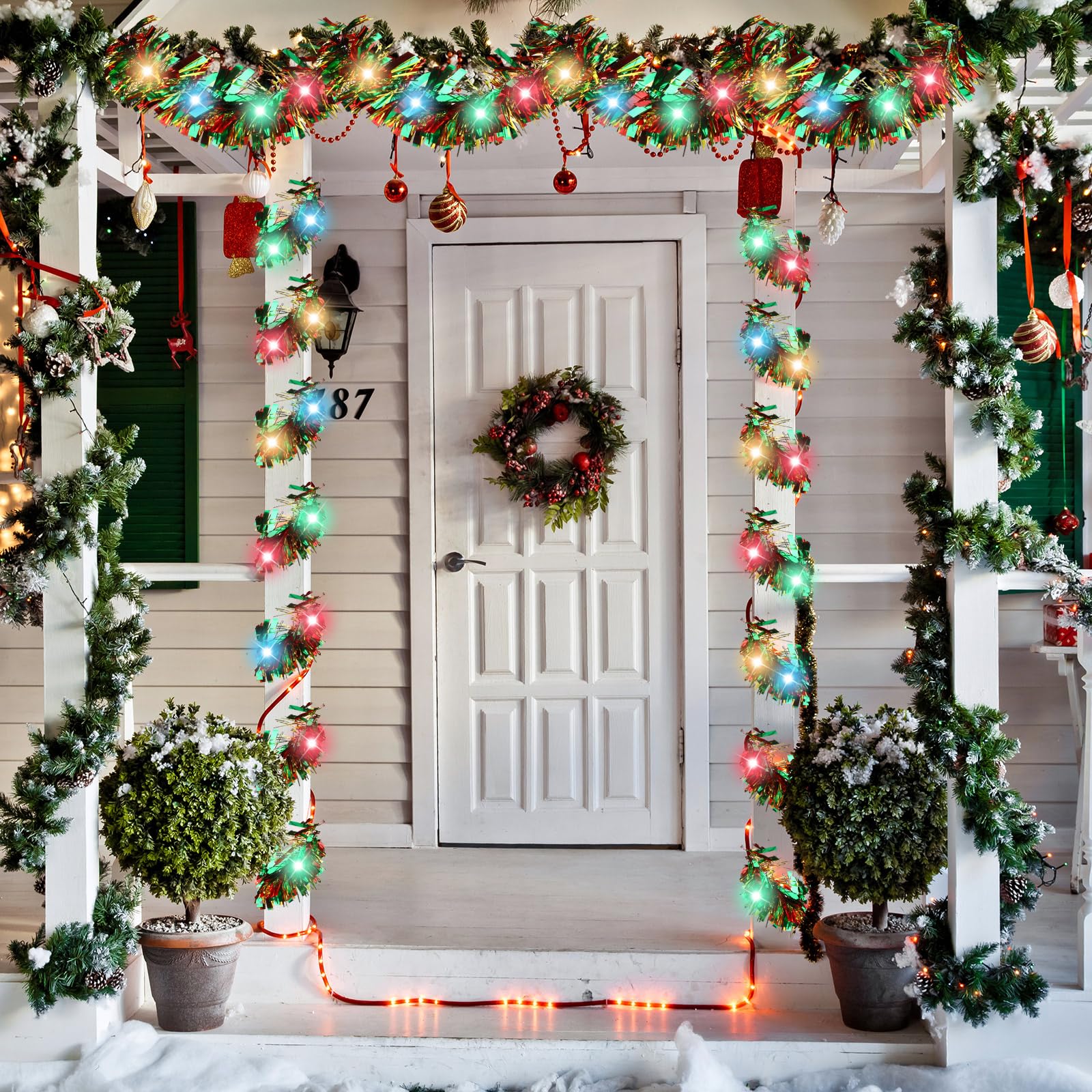 Foto 4 | Guirnalda Con Diseño De Árbol De Navidad, Diseño Kingdder, Preiluminada, Con Luces, 5 M - Venta Internacional.