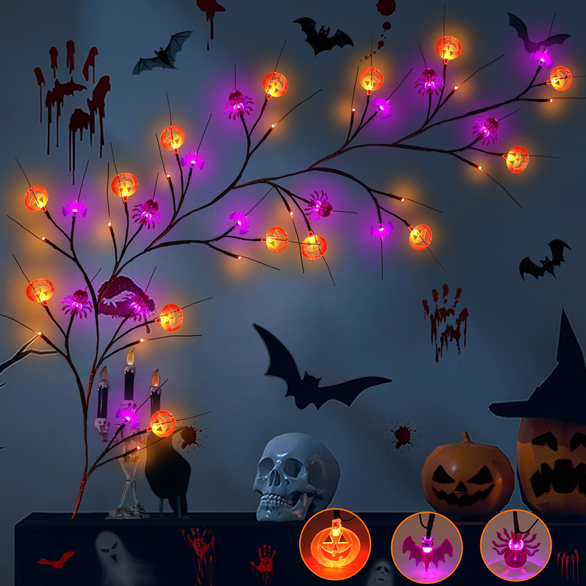 Luces Toodour Willow Vine Para Decoración De Halloween, 7 Pies - Venta Internacional. $425