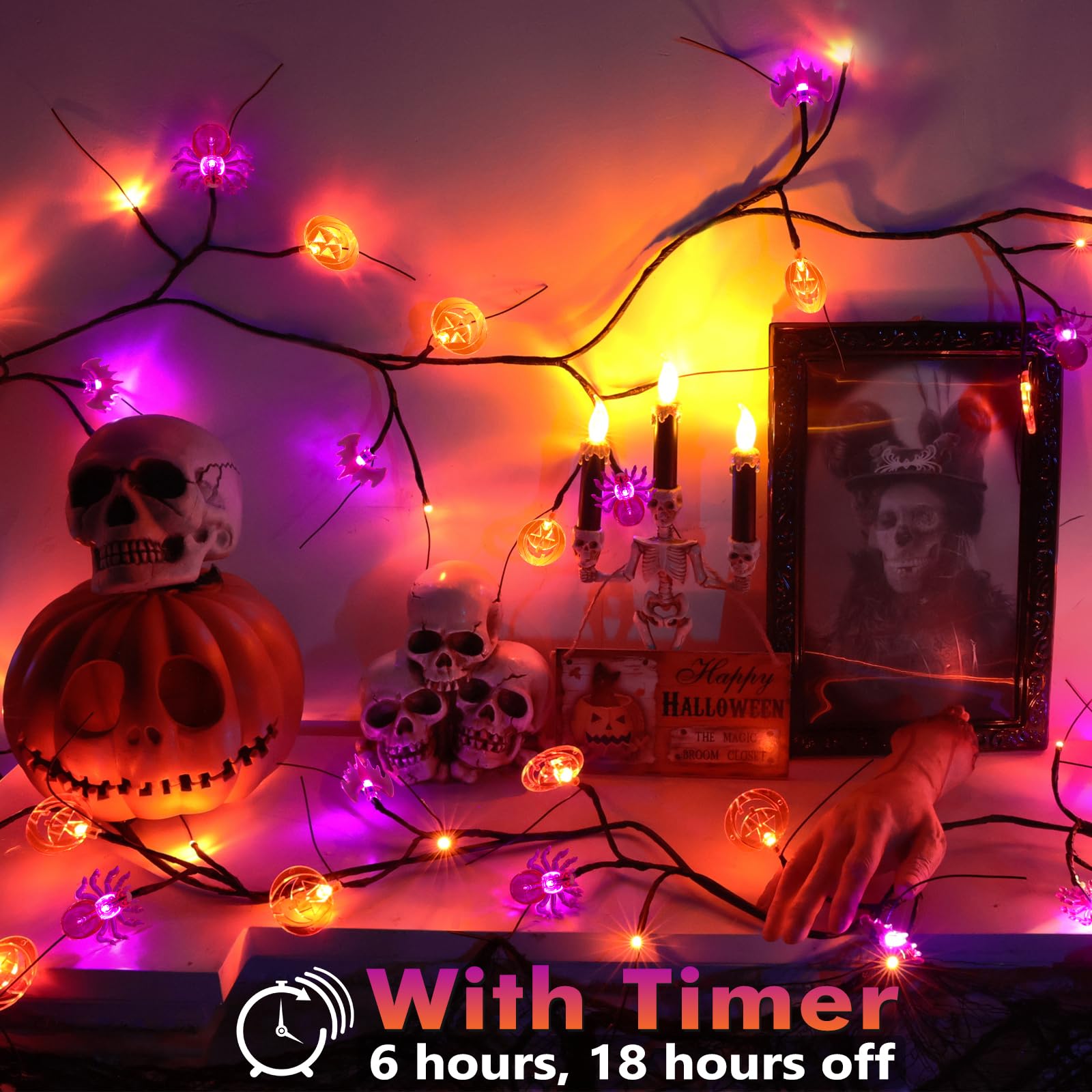 Foto 4 | Luces Toodour Willow Vine Para Decoración De Halloween, 7 Pies - Venta Internacional.