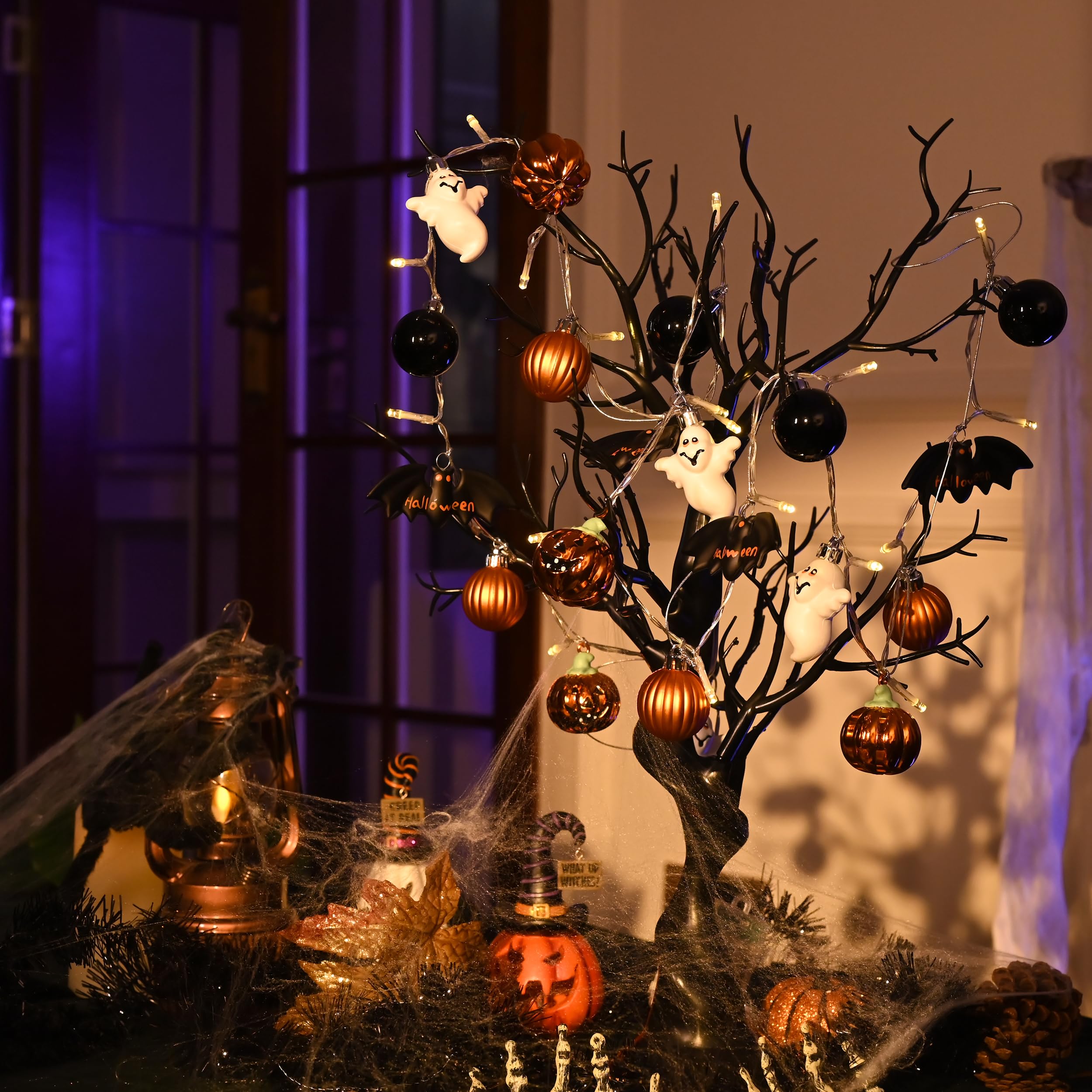 Foto 4 pulgar | Adornos De Halloween Valery Madelyn De 20 Unidades Con Guirnalda De 6 Pies Con Luces - Venta Internacional.
