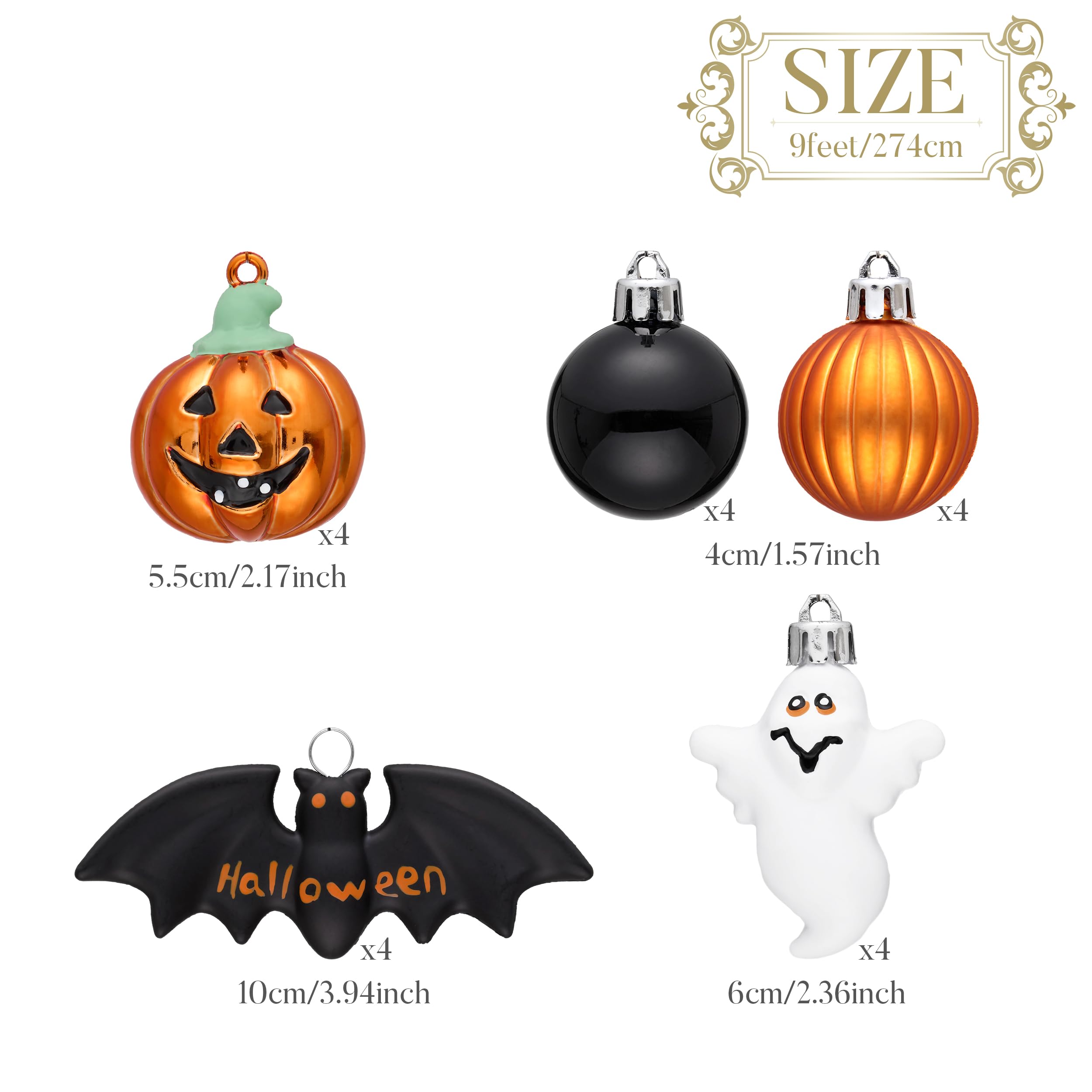 Foto 7 pulgar | Adornos De Halloween Valery Madelyn De 20 Unidades Con Guirnalda De 6 Pies Con Luces - Venta Internacional.