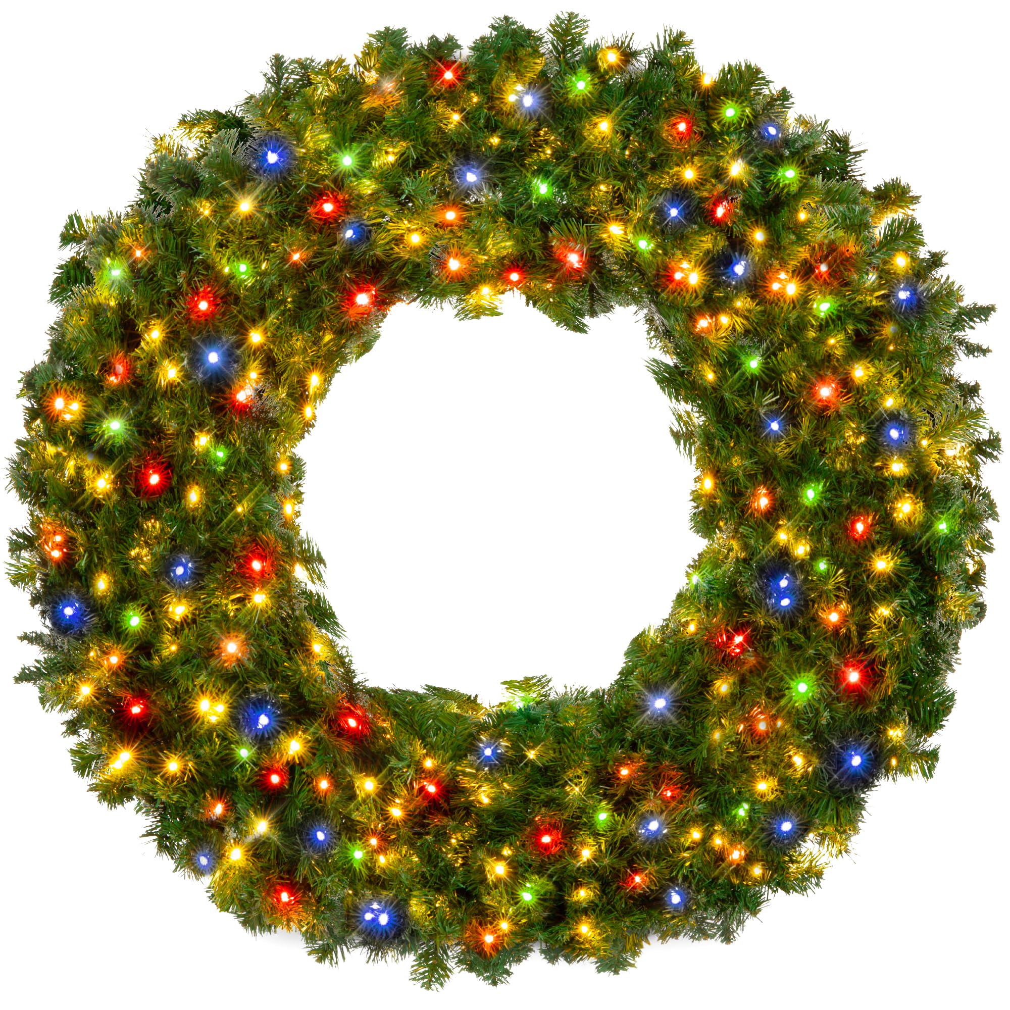 Corona Navideña De Best Choice Products, Artificial, Preiluminada, 60 Pulgadas - Venta Internacional.