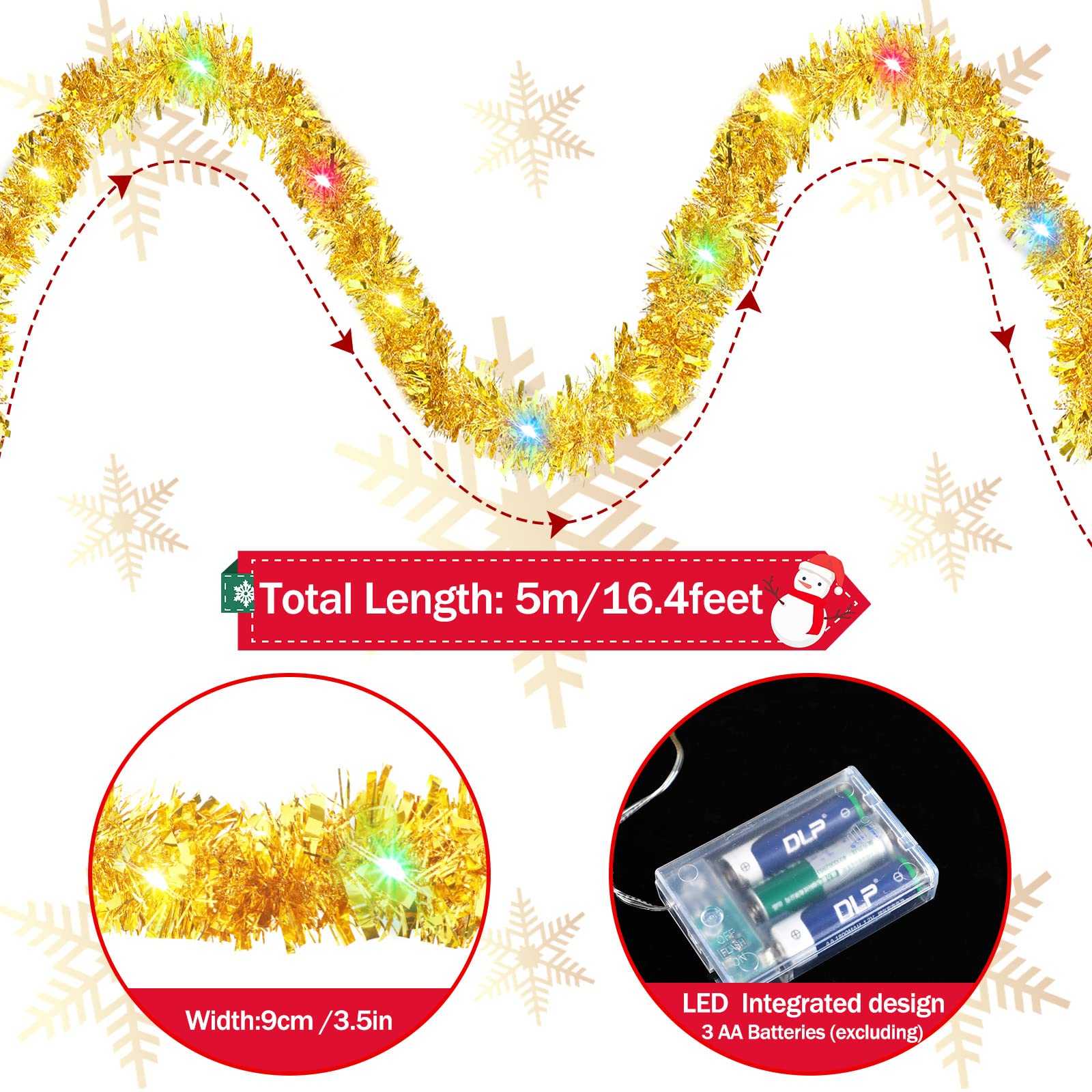 Foto 4 pulgar | Guirnalda De Árbol De Navidad Kingdder Prelit Con Luces - Venta Internacional.