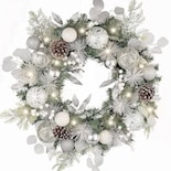 Corona Navideña Valery Madelyn Preiluminada De 50 Cm Con Luces Y Adornos - Venta Internacional.