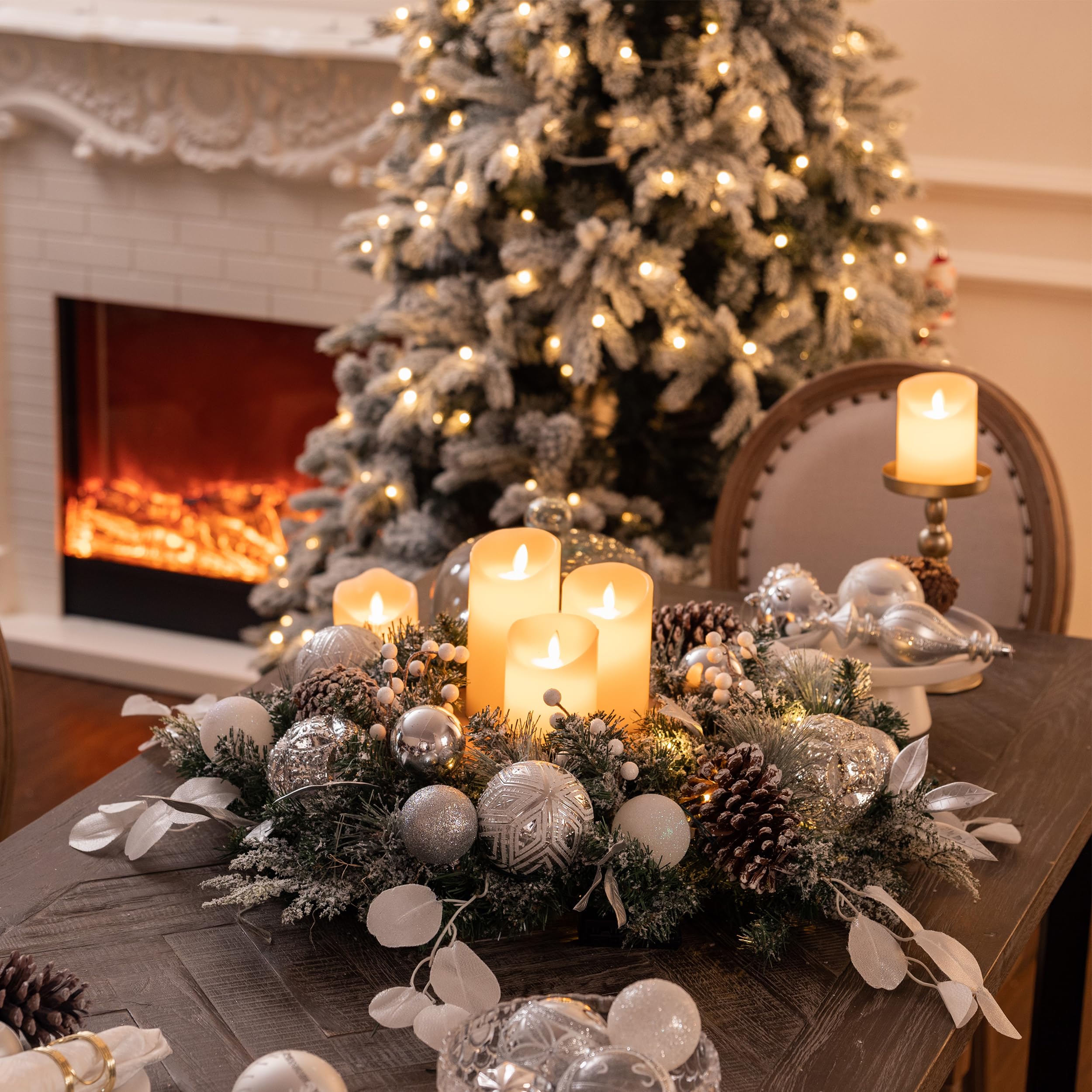 Foto 3 | Corona Navideña Valery Madelyn Preiluminada De 50 Cm Con Luces Y Adornos - Venta Internacional.