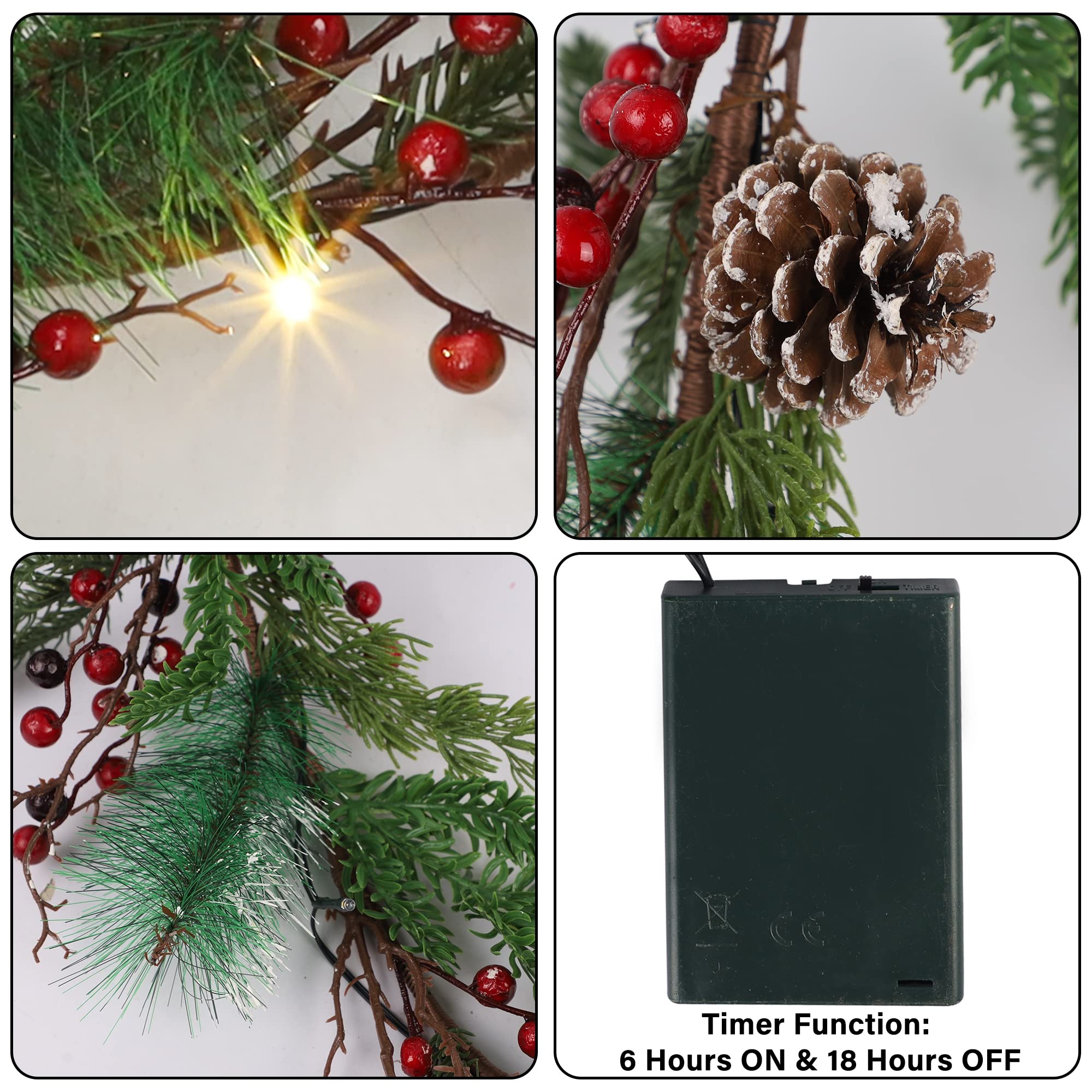 Foto 4 pulgar | Guirnalda Navideña Winemana De 1,8 M Con 20 Luces Led, Funciona Con Pilas - Venta Internacional.