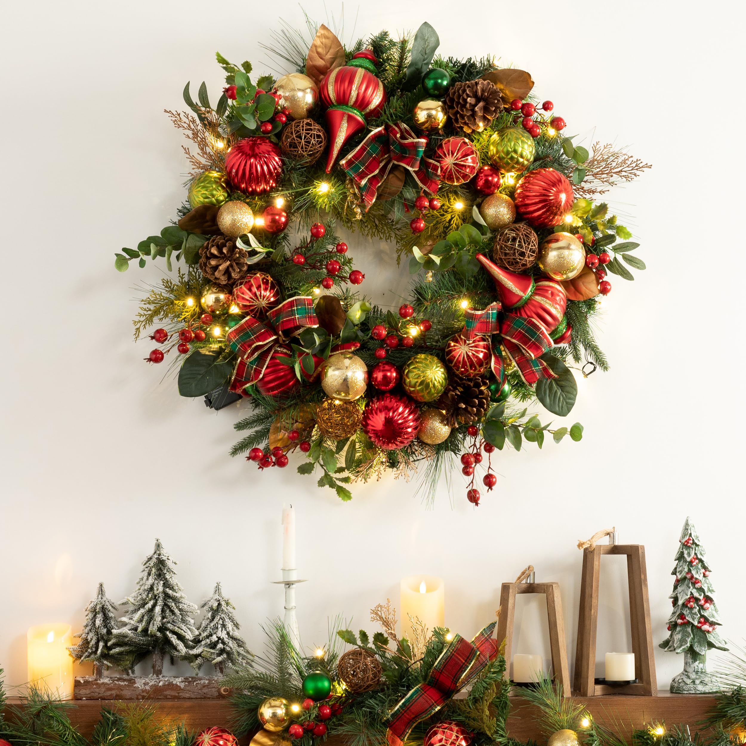 Foto 2 | Corona De Navidad Valery Madelyn De 76 Cm Con Luces Y Adornos - Venta Internacional.