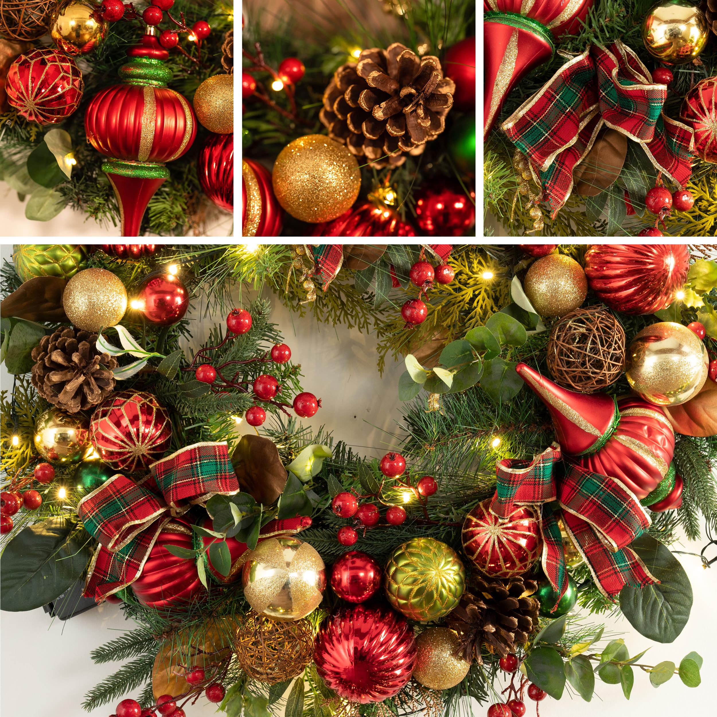 Foto 4 | Corona De Navidad Valery Madelyn De 76 Cm Con Luces Y Adornos - Venta Internacional.