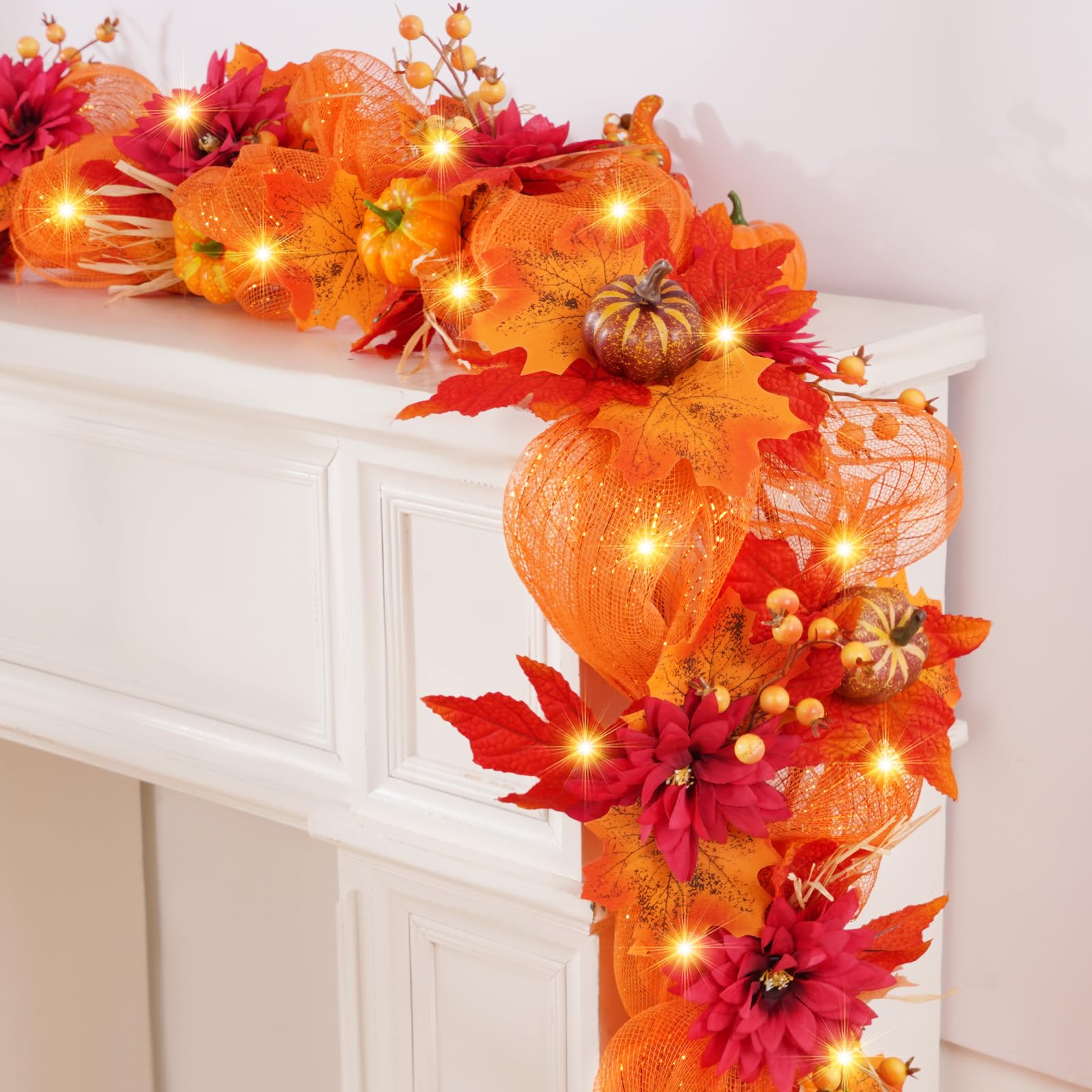 Foto 1 | Guirnalda De Otoño Bleum Cade Con Luces De 1,8 M Para El Hogar - Venta Internacional.