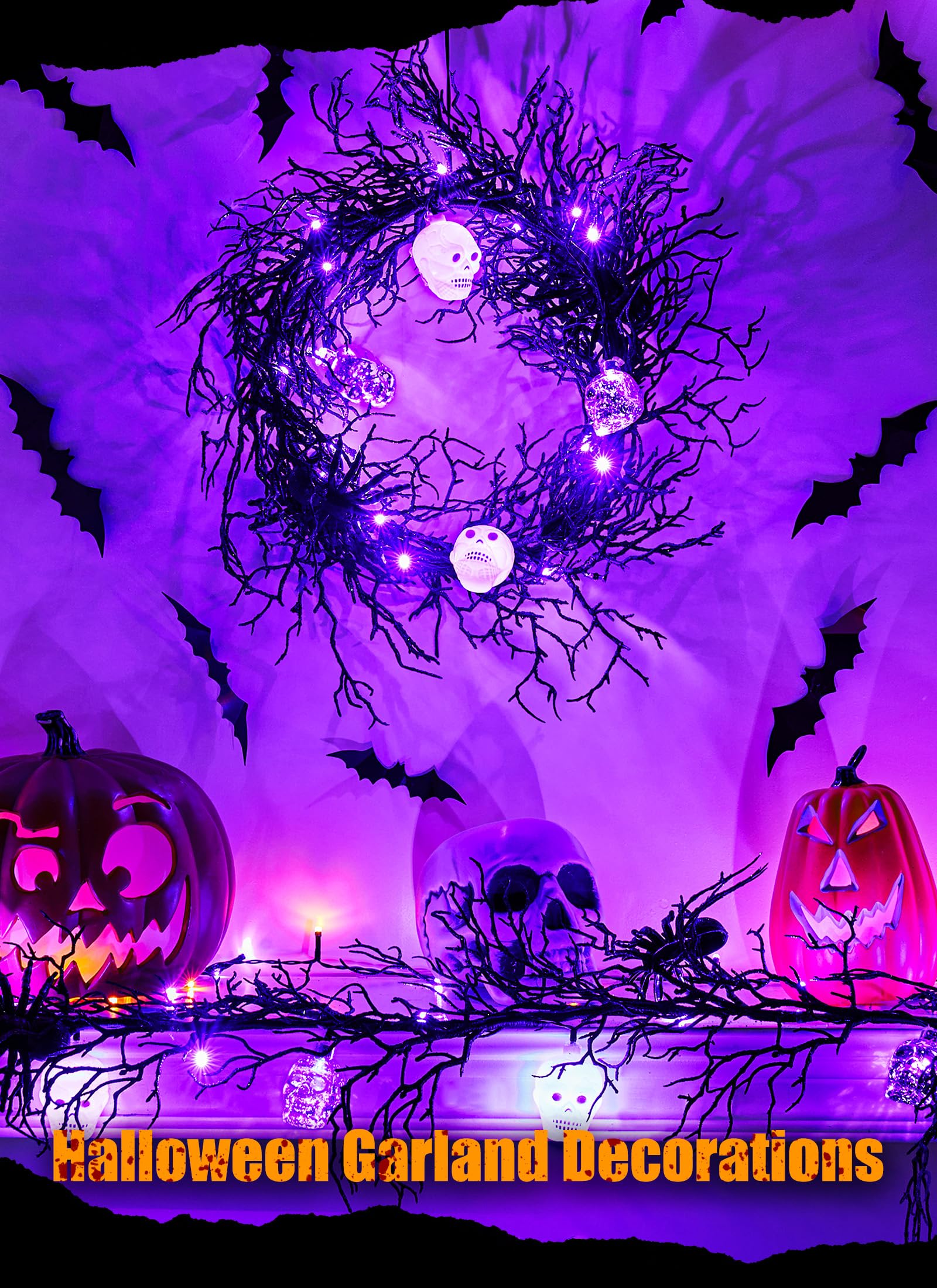 Foto 6 pulgar | Luces Led Moradas De Garland Lights Brightown Para Halloween, 6 Pies Y 20 Pulgadas - Venta Internacional.