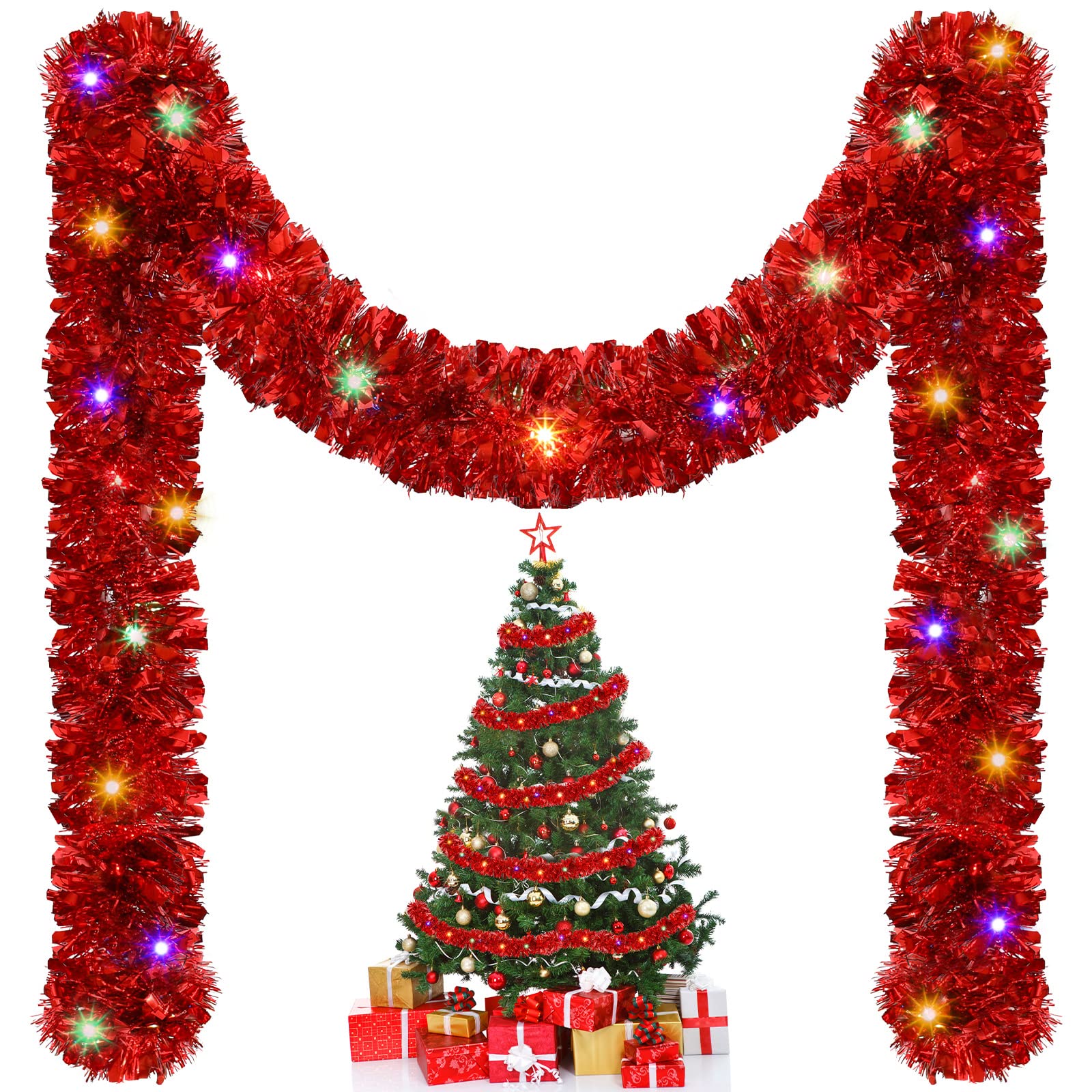 Foto 1 | Guirnalda De Árbol De Navidad Kingdder Prelit Con Luces - Venta Internacional.