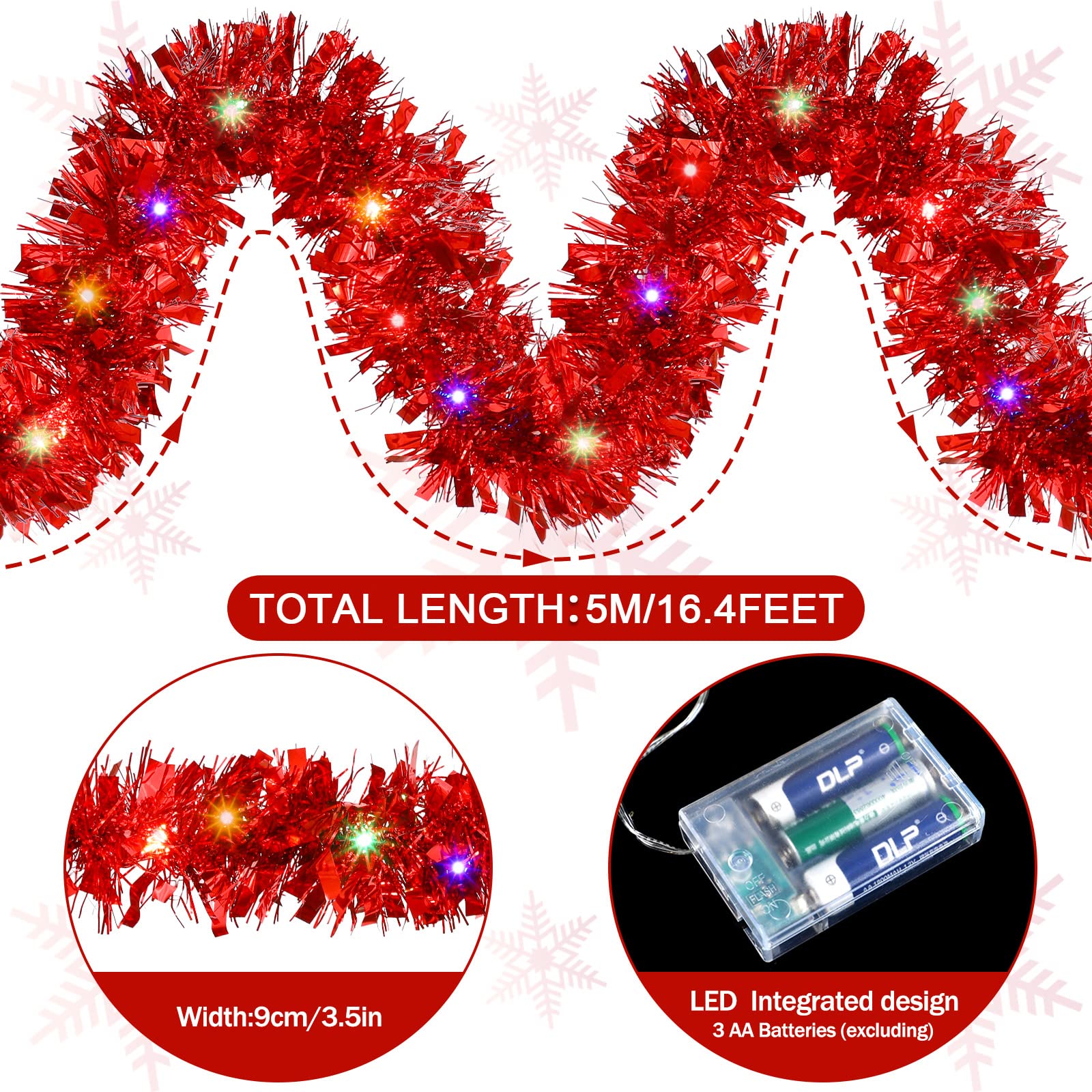 Foto 5 pulgar | Guirnalda De Árbol De Navidad Kingdder Prelit Con Luces - Venta Internacional.
