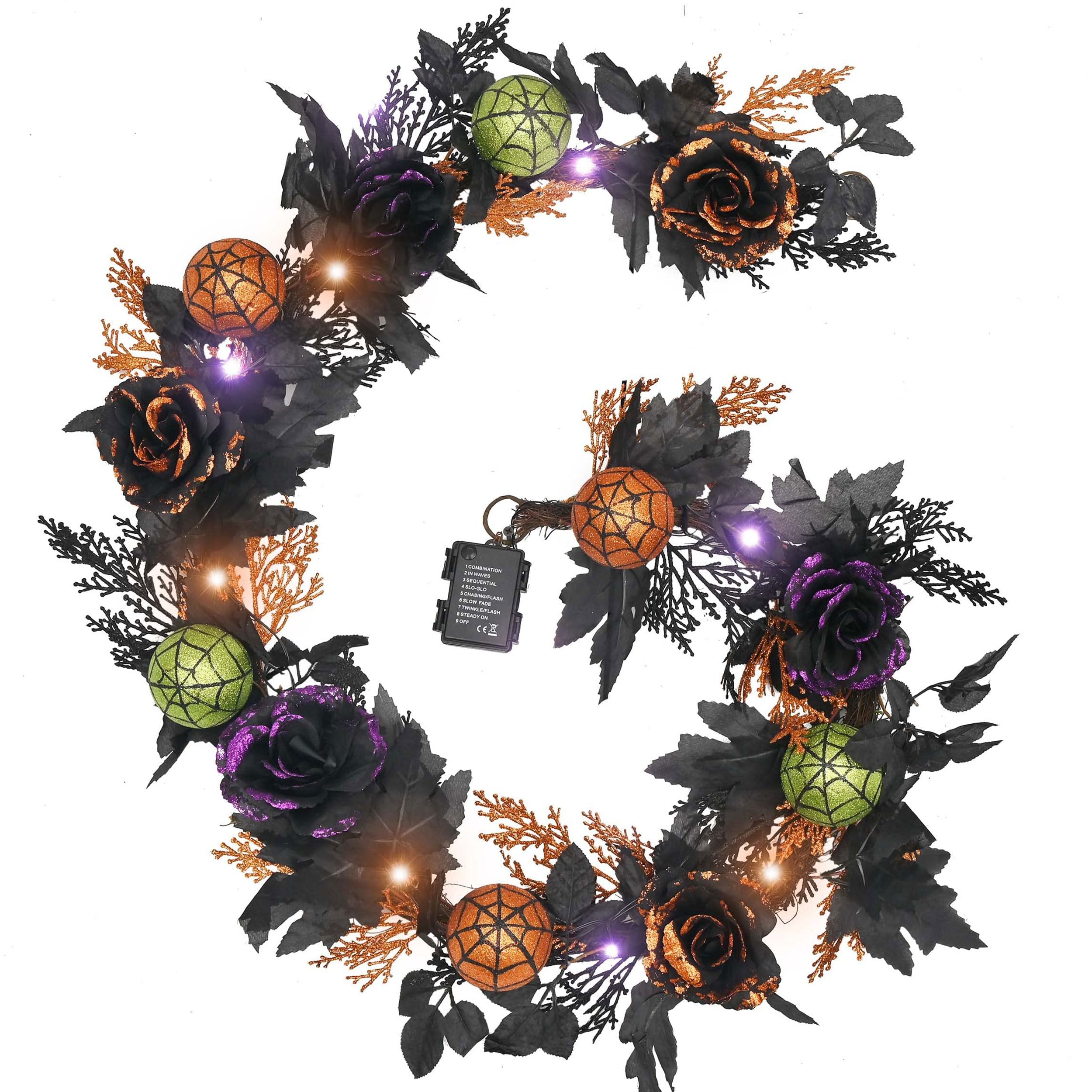 Foto 1 | Guirnalda Valery Madelyn Para Halloween Con Luces De 1,8 M, Rosas Y Hojas - Venta Internacional.