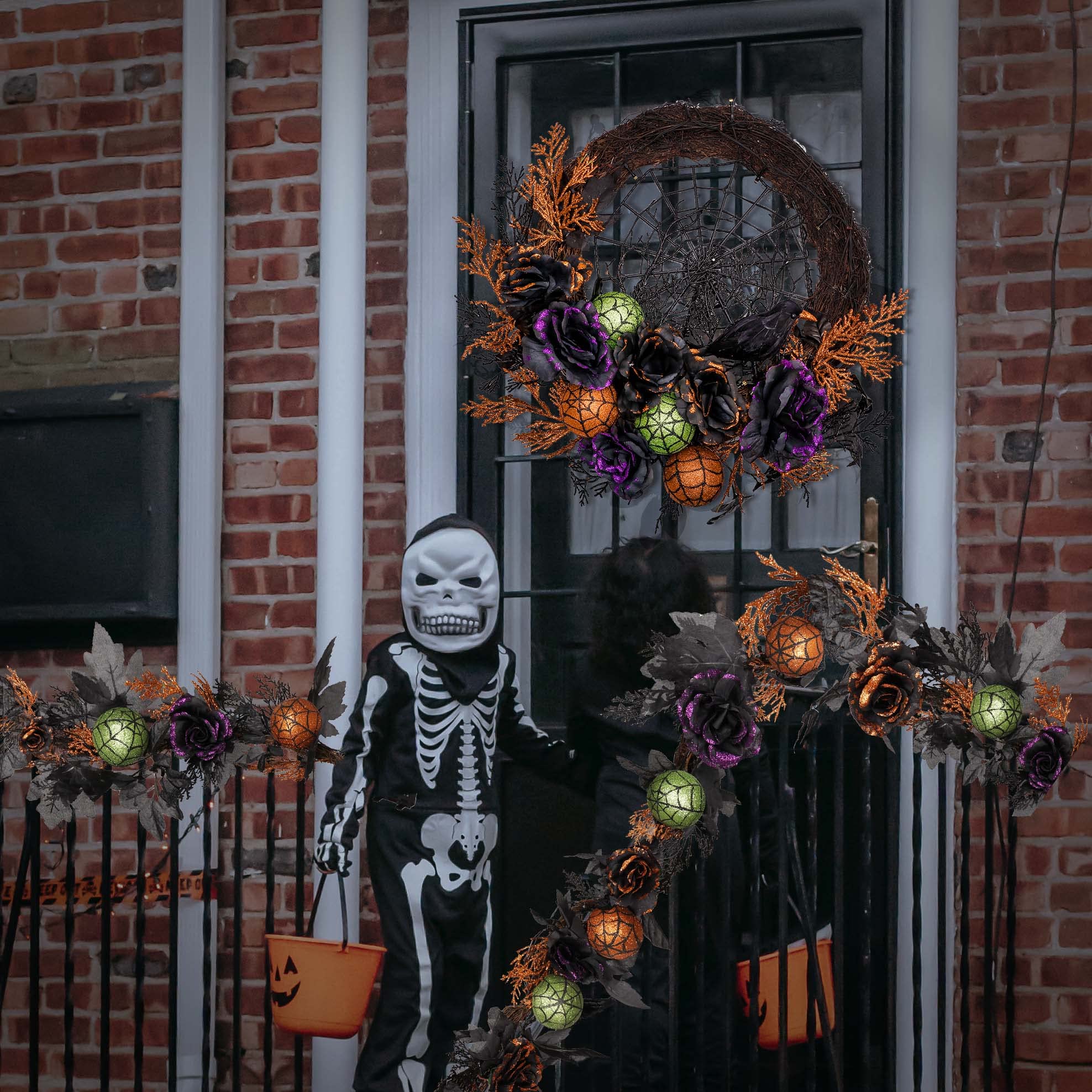 Foto 2 | Guirnalda Valery Madelyn Para Halloween Con Luces De 1,8 M, Rosas Y Hojas - Venta Internacional.