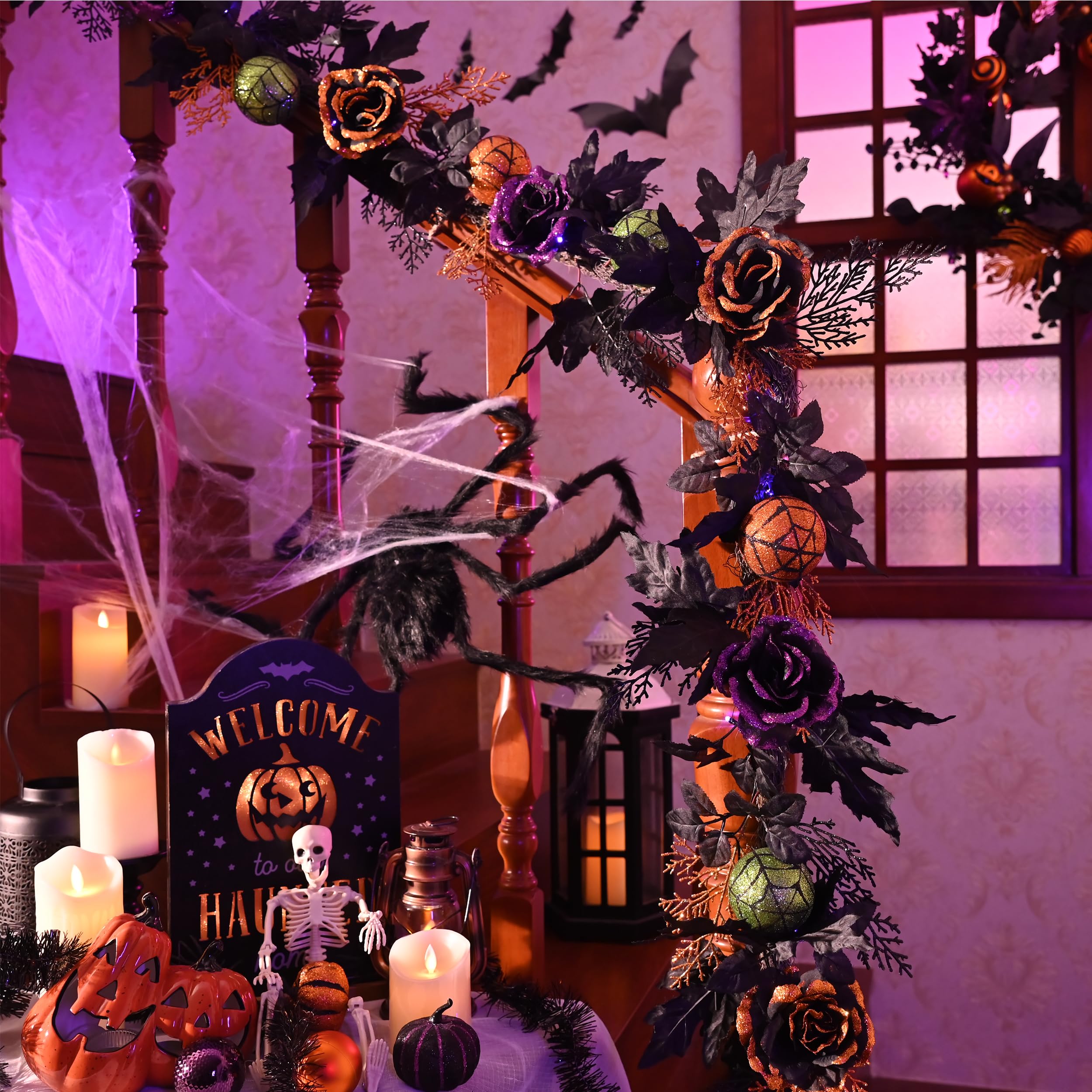 Foto 4 | Guirnalda Valery Madelyn Para Halloween Con Luces De 1,8 M, Rosas Y Hojas - Venta Internacional.