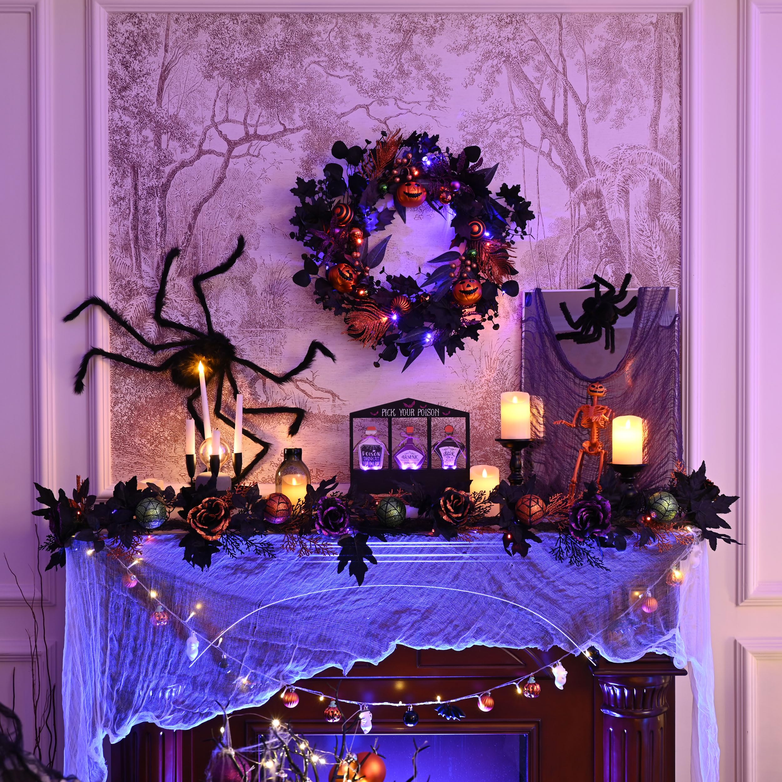 Foto 5 | Guirnalda Valery Madelyn Para Halloween Con Luces De 1,8 M, Rosas Y Hojas - Venta Internacional.