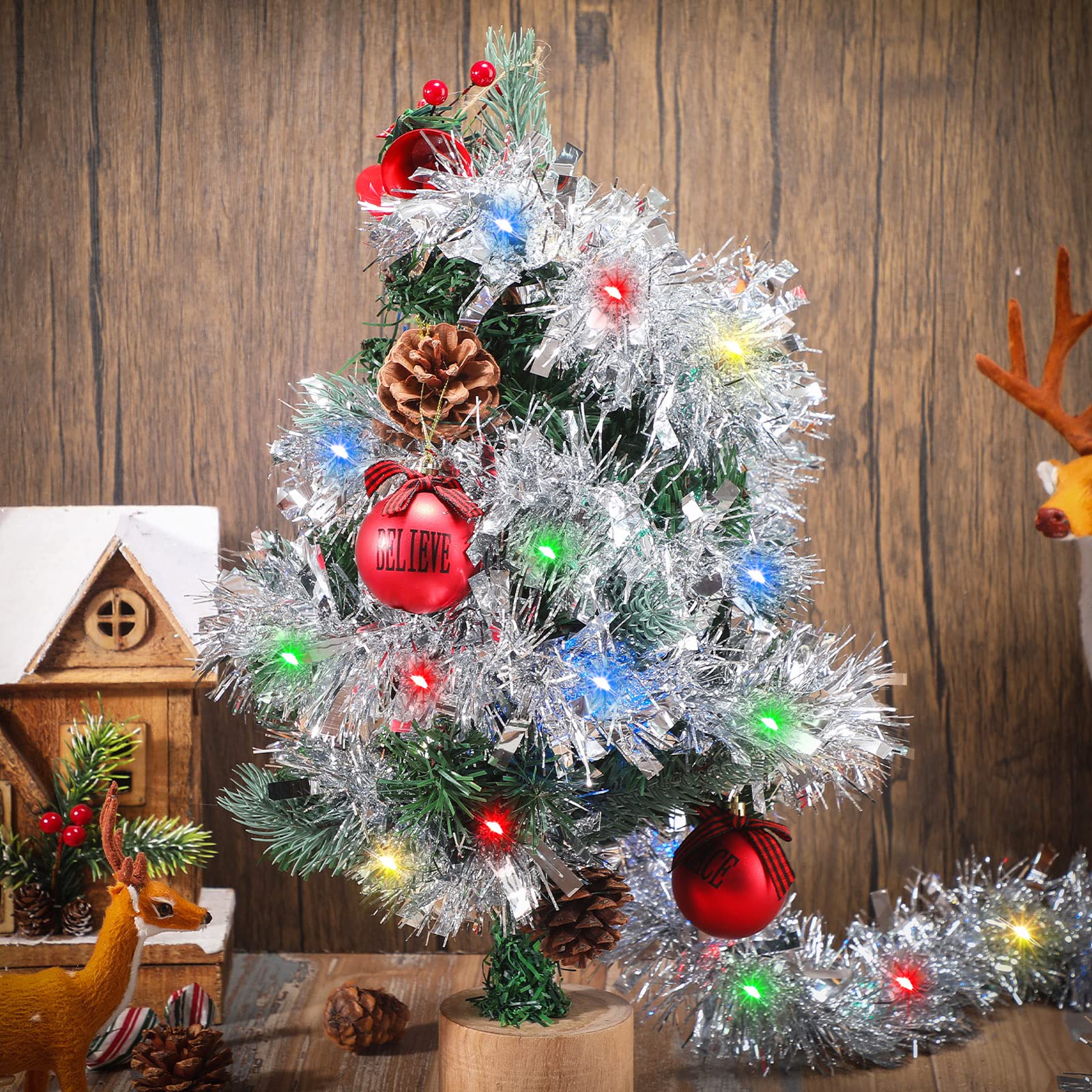 Foto 5 | Guirnalda De Árbol De Navidad Kingdder Prelit Con Luces - Venta Internacional.