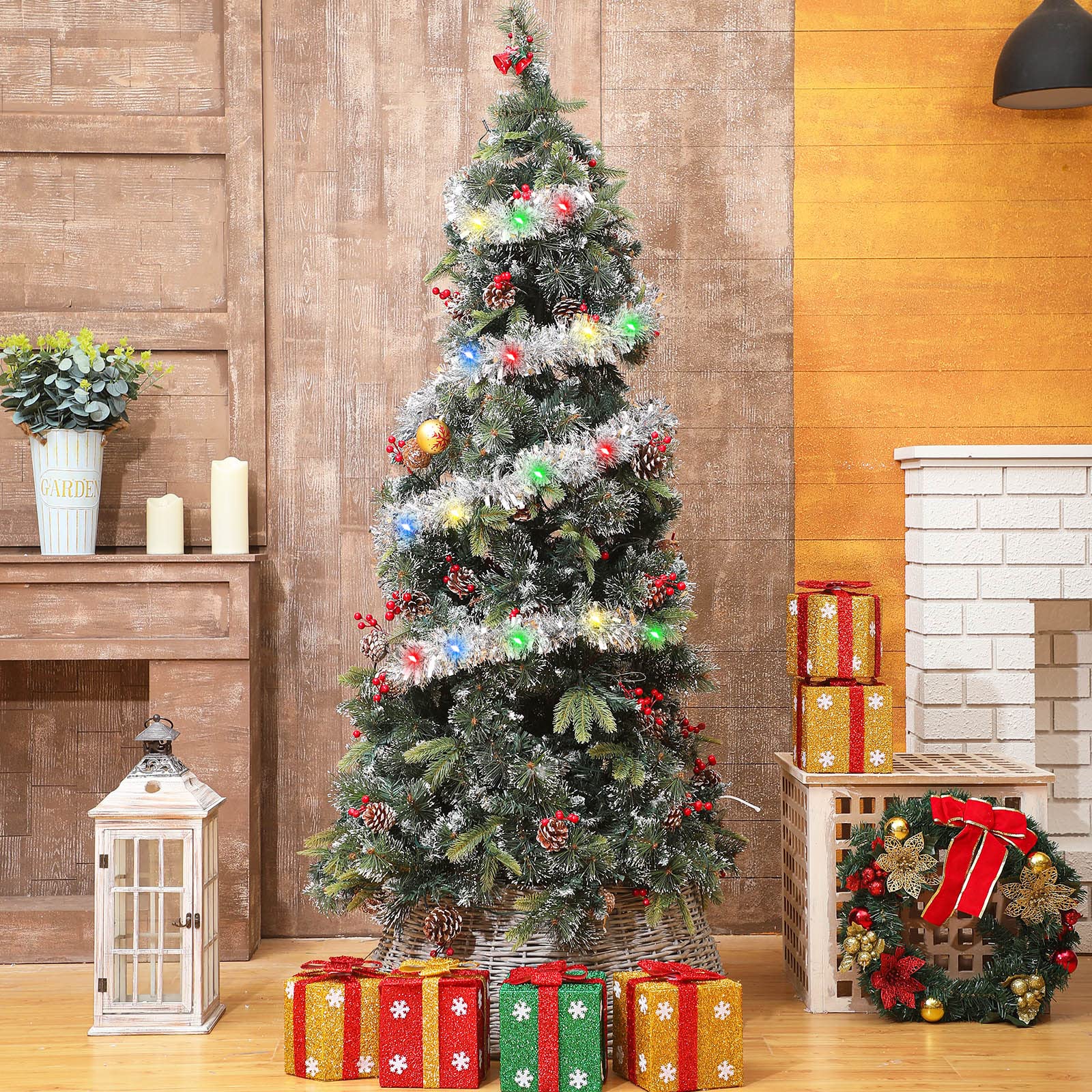 Foto 7 | Guirnalda De Árbol De Navidad Kingdder Prelit Con Luces - Venta Internacional.