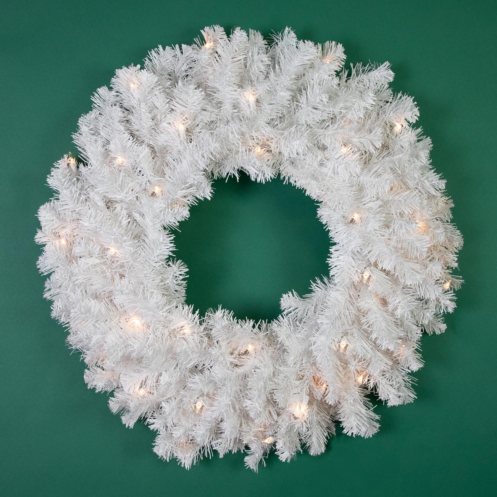 Foto 8 pulgar | Corona De Navidad Northlight, Blanca Como La Nieve, Con Luces Transparentes, 24 Cm - Venta Internacional.