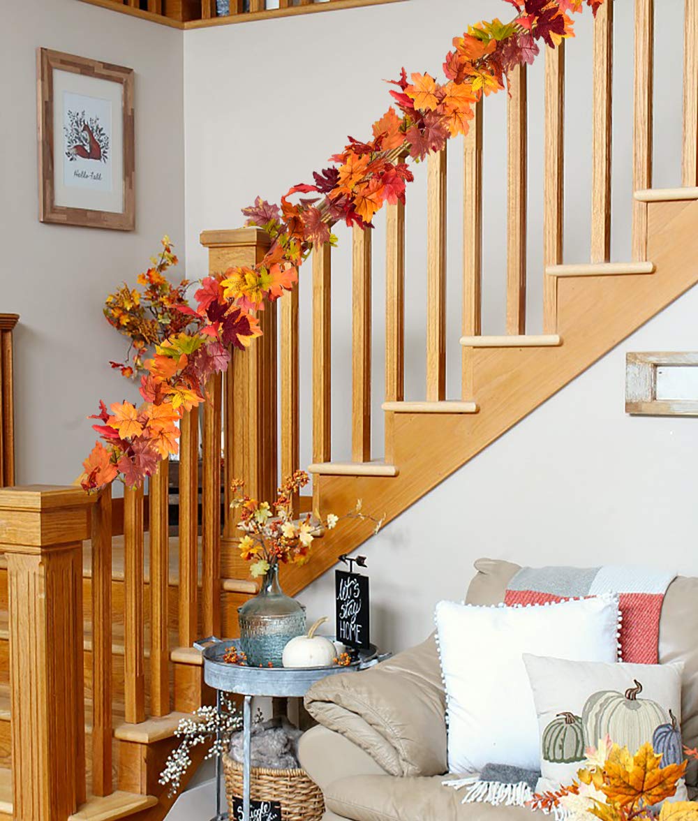Foto 5 | Garland Dearhouse Fall Maple Leaf, 1,8 M, Paquete De 2 Unidades, Día De Acción De Gracias - Venta Internacional.