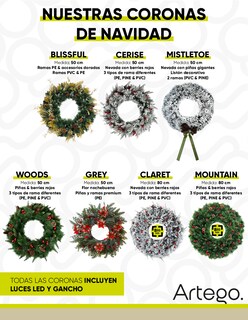 Foto 6 | Corona De Navidad Nevada De 80cm Huge Big Size Iluminada Con Berries Y 3 Tipos De Rama Premium Claret Guirnalda