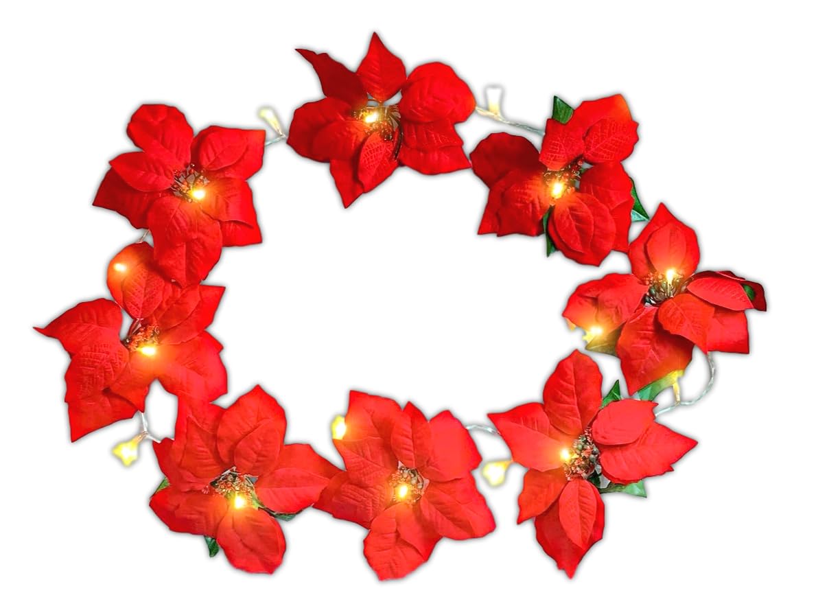 Foto 4 pulgar | Guirnalda De Flores De Pascua Iluminada Con Diseños De Arándanos, 2,3 M, Con Led - Venta Internacional.