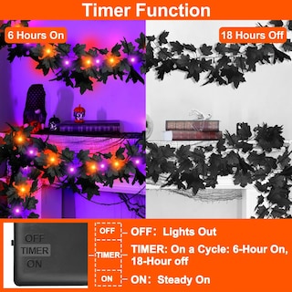 Foto 3 | Guirnalda Negra Turnmeon para Halloween 13 Pies y 40 Led - Venta Internacional
