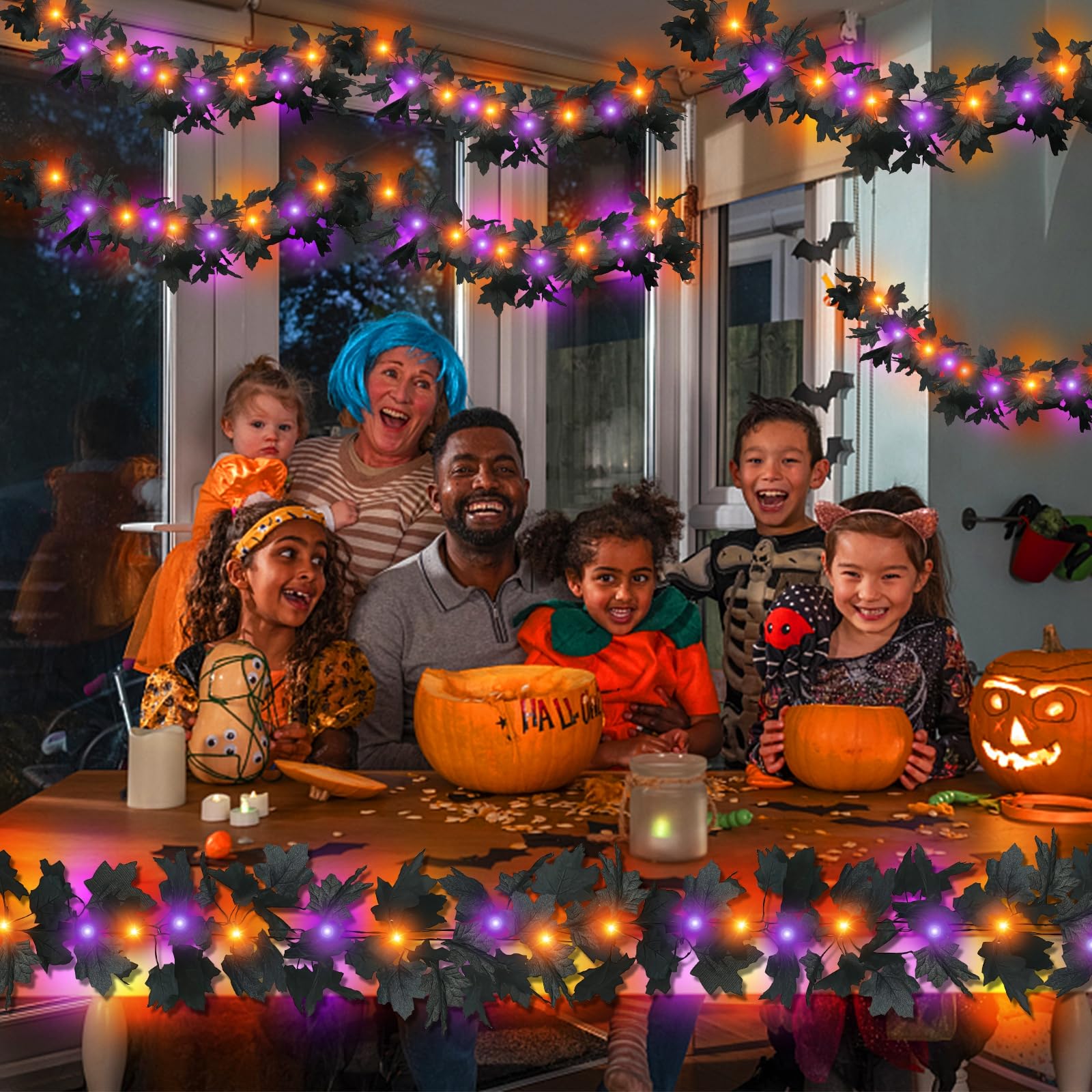 Foto 7 pulgar | Guirnalda Negra Turnmeon para Halloween 13 Pies y 40 Led - Venta Internacional