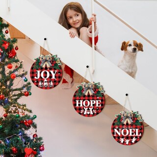 Foto 3 | Coronas Navideñas OuMuaMua 11 Buffalo Plaid con Belén 6 Piezas - Venta Internacional