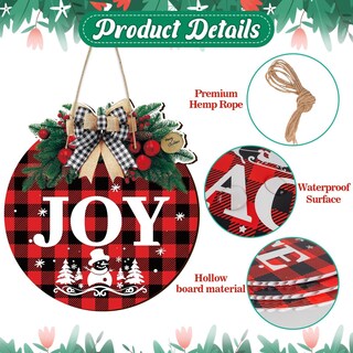 Foto 5 | Coronas Navideñas OuMuaMua 11 Buffalo Plaid con Belén 6 Piezas - Venta Internacional