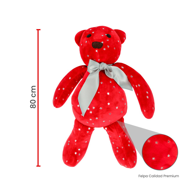 Foto 5 | Oso Navideño de Tela De Felpa Tv Ofertas Fredo Rojo 80 cm