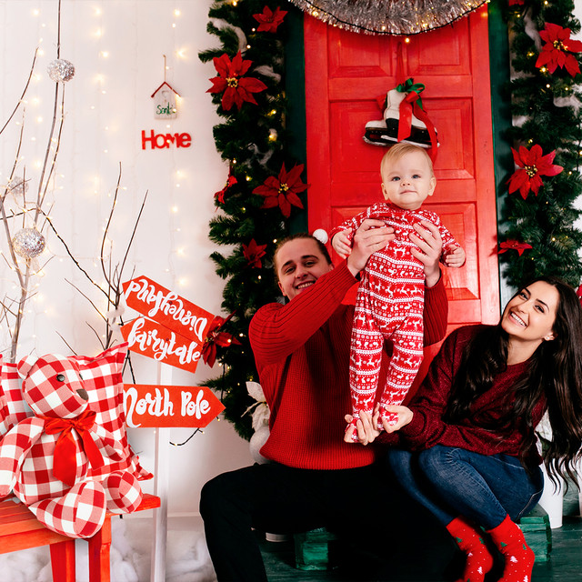 Foto 8 pulgar | Oso Grande 40 Cm + 1 Cojín de Cuadros 45 cm Tv Ofertas Fredo Rojo Adorno Navideño