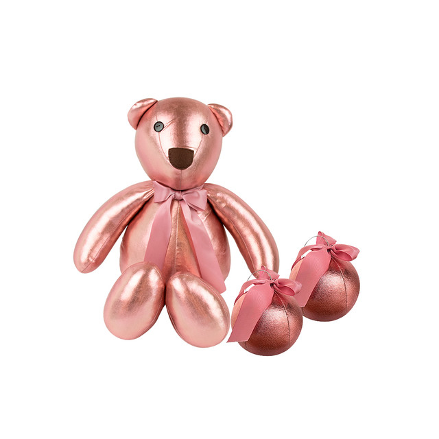 Oso Navideño de Tela 80 cm + 2 Esferas Gigantes 87 cm TV Ofertas Fredo Rosa