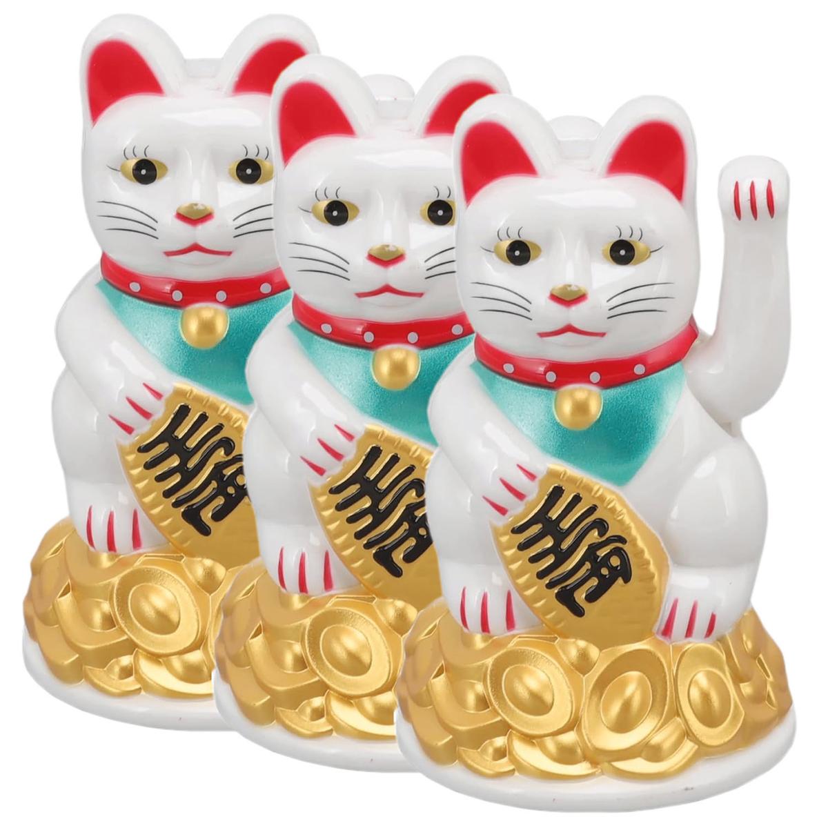 Foto 1 | Gato Chino De La Suerte Smilefun Mxlkc-003 3 Piezas Blanco