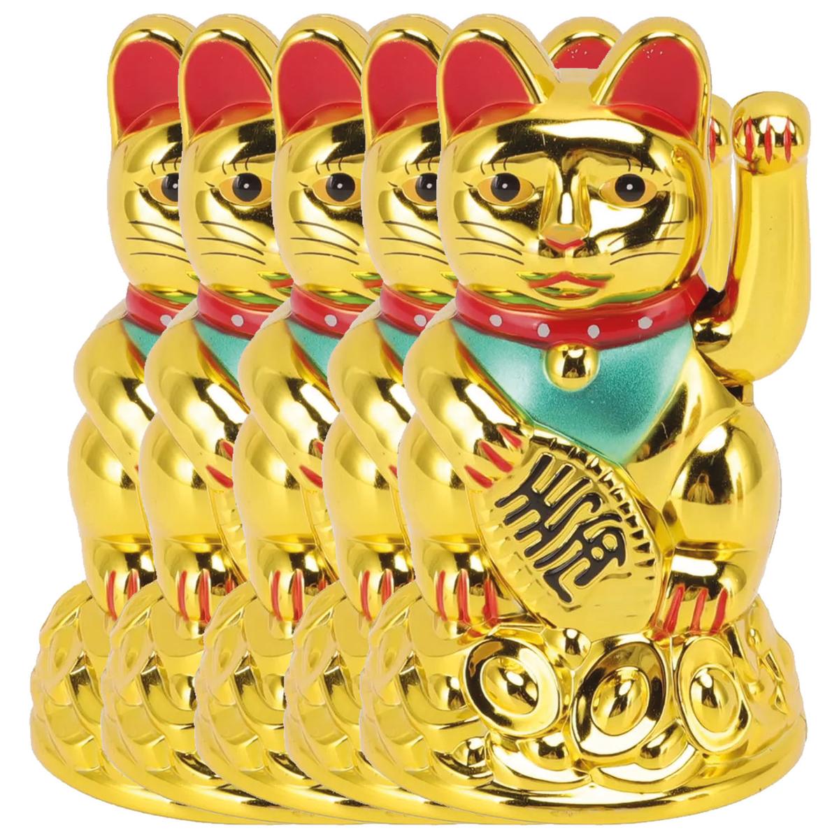 Foto 2 pulgar | Maneki Neko Amuletos Chinos Smilefun Mxukc-005 5 Piezas Dorado