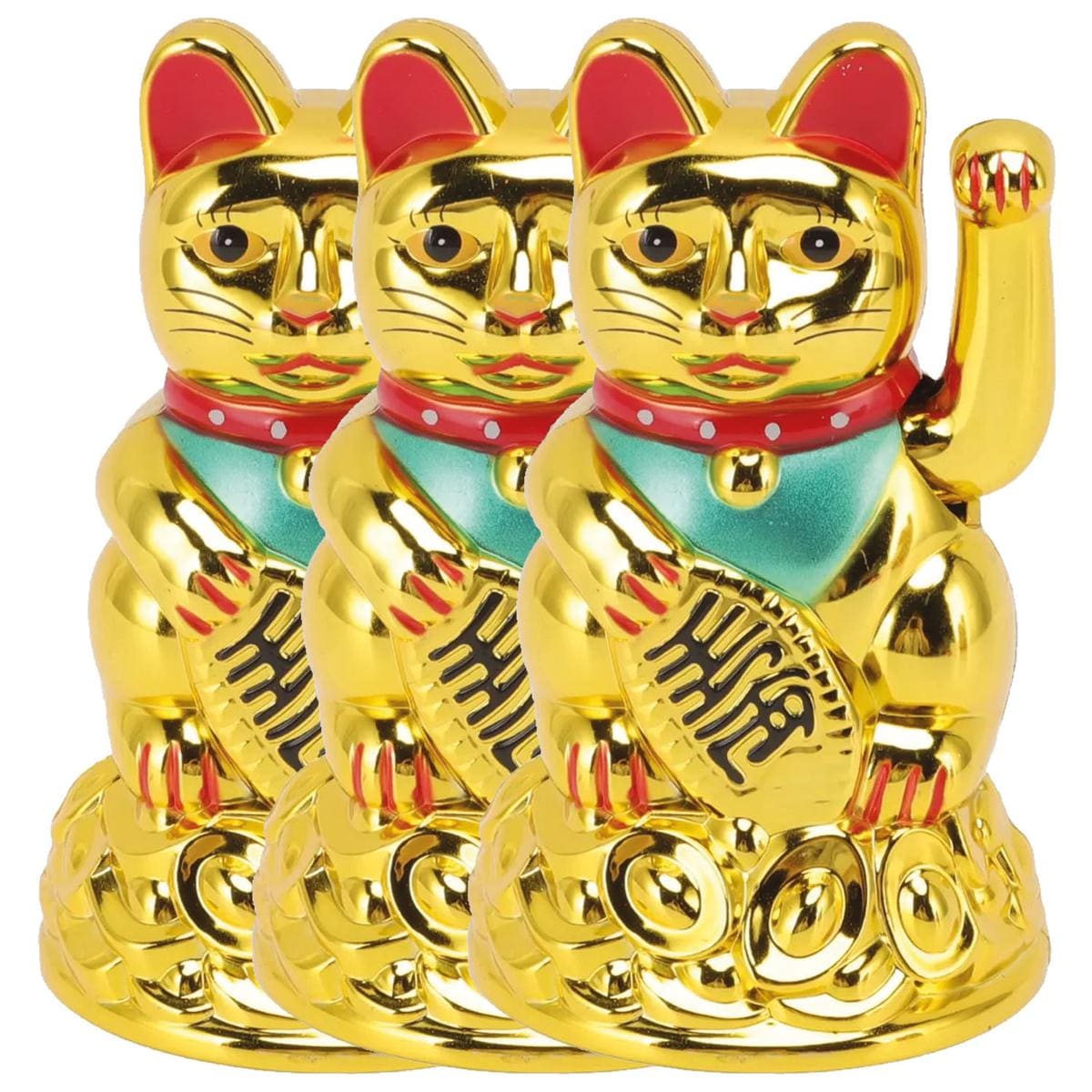 Maneki Neko Gato De La Suerte Smilefun Mxukc-003 3 Piezas Dorado $637